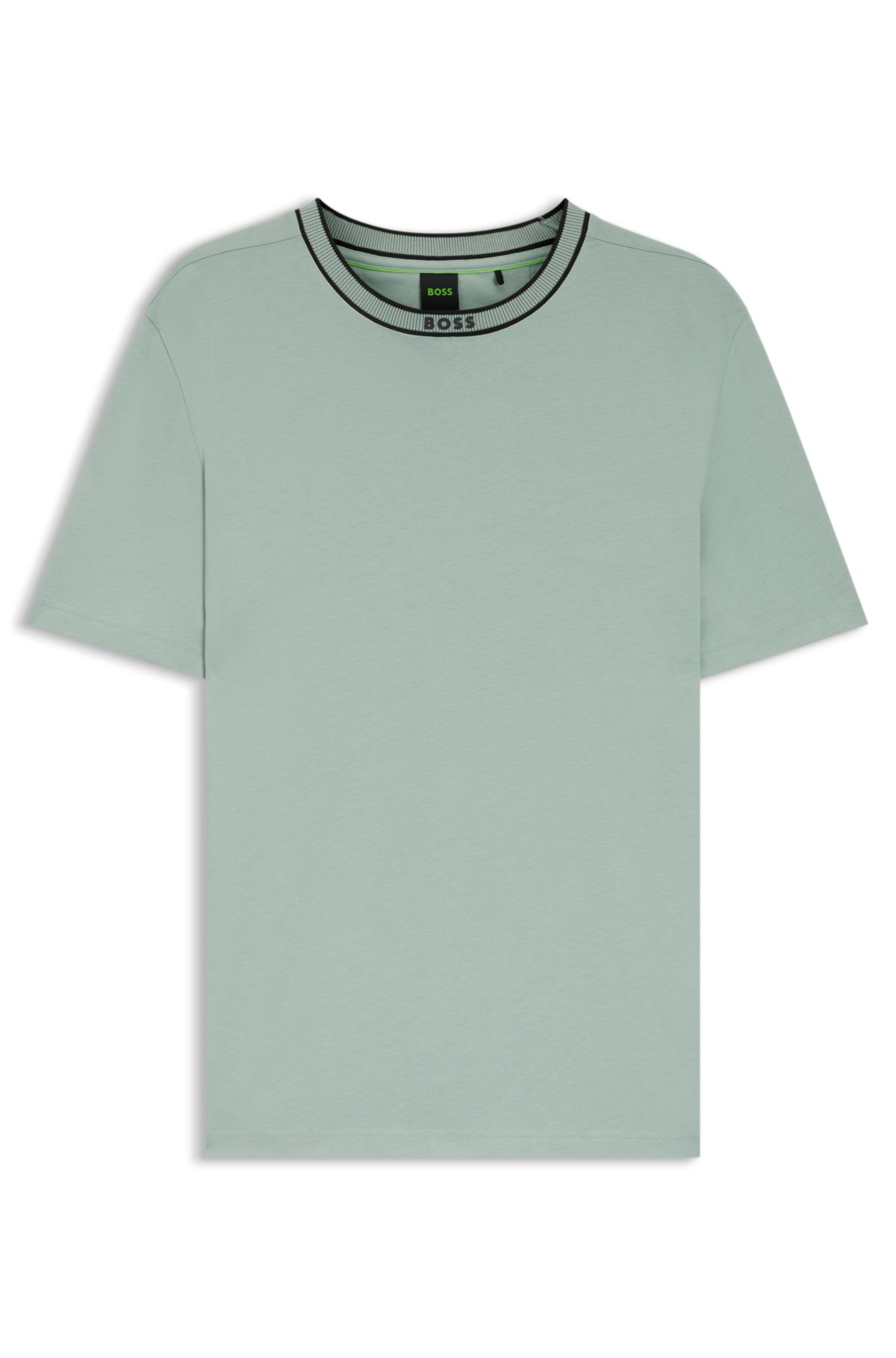 Camiseta de algodón con logo de cuello redondo