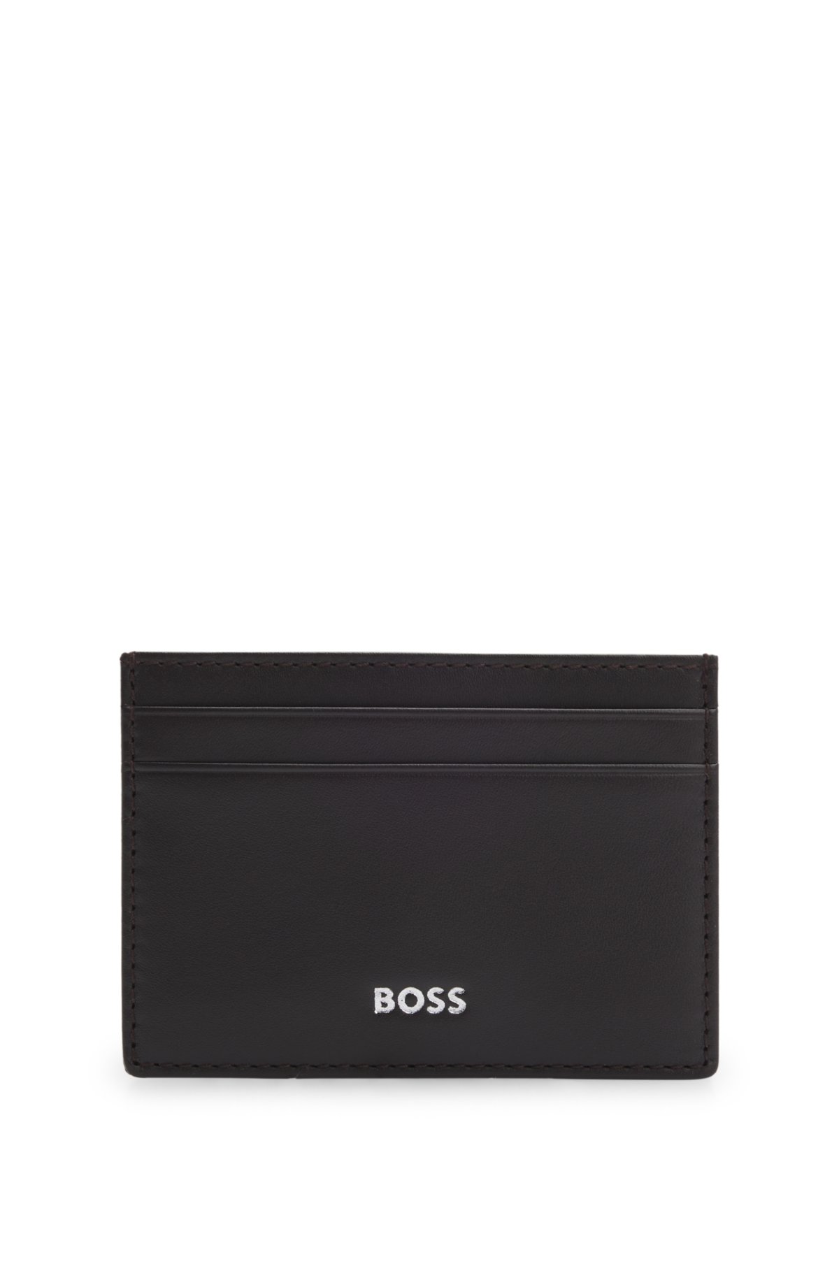 Porta tarjetas con estampado de logo en cuero