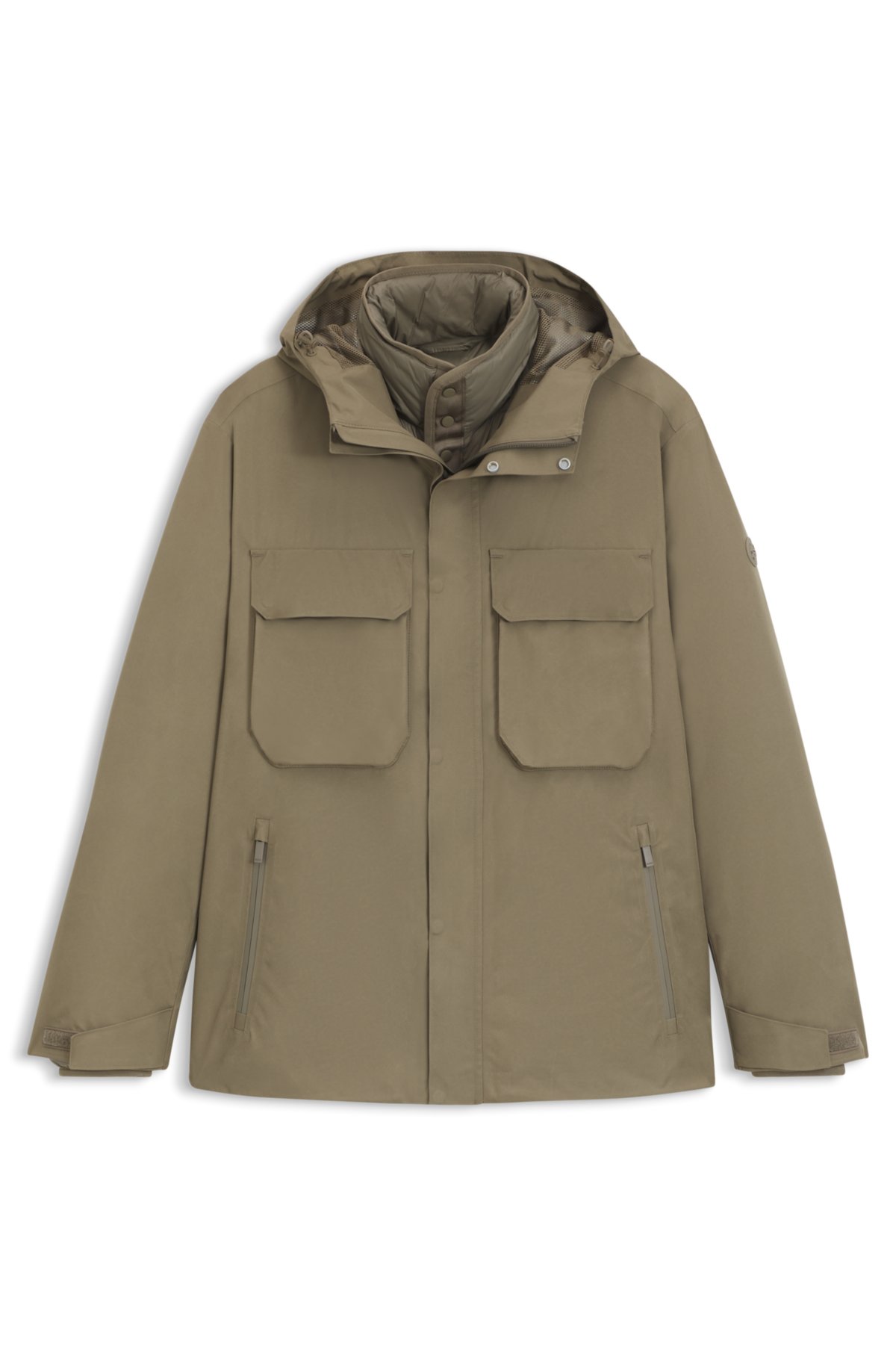 Chaqueta repelente de agua con forro acolchado