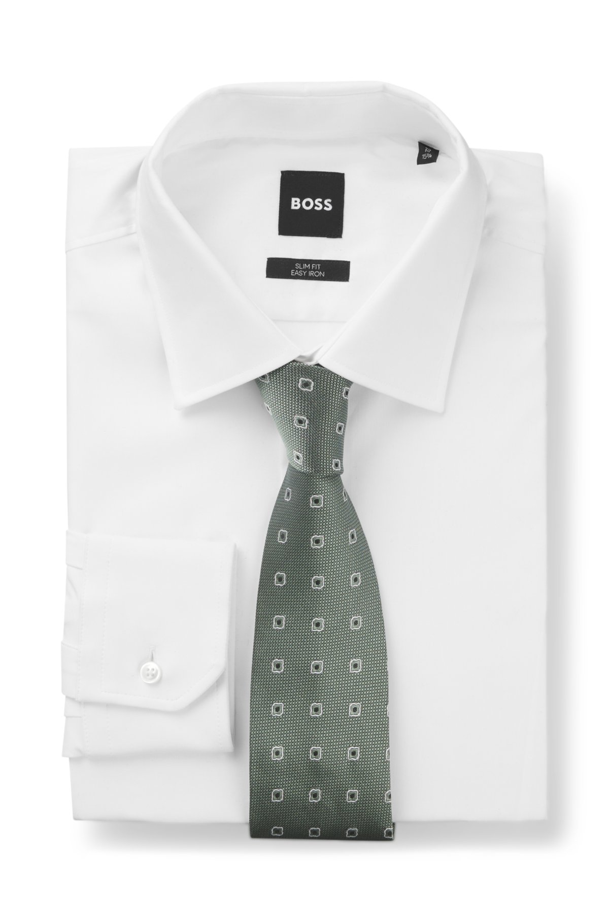 Corbata con estampado jacquard en mezcla de seda