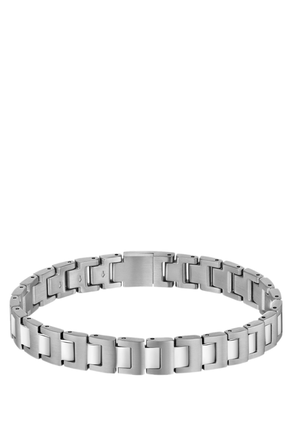 Pulsera de tono plata con cierre de logotipo