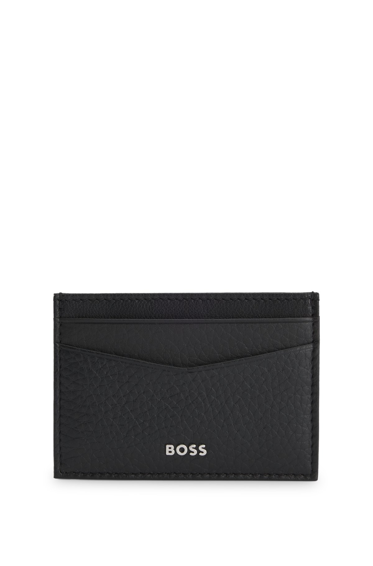 Porta tarjetas con clip para dinero en cuero granulado