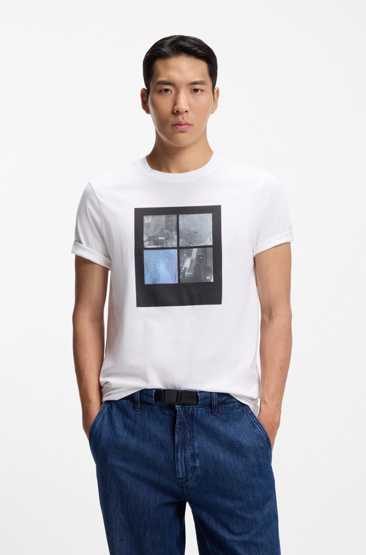 Camiseta de algodón con estampado artístico