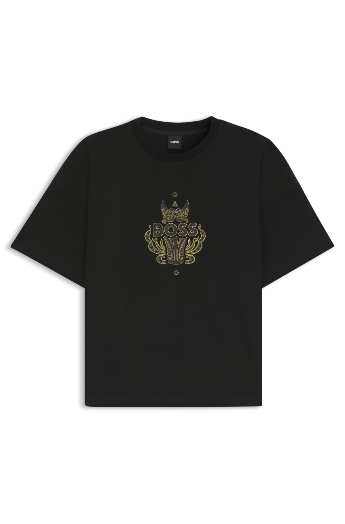 Camiseta de algodón jersey con estampado de logo Año del Caballo
