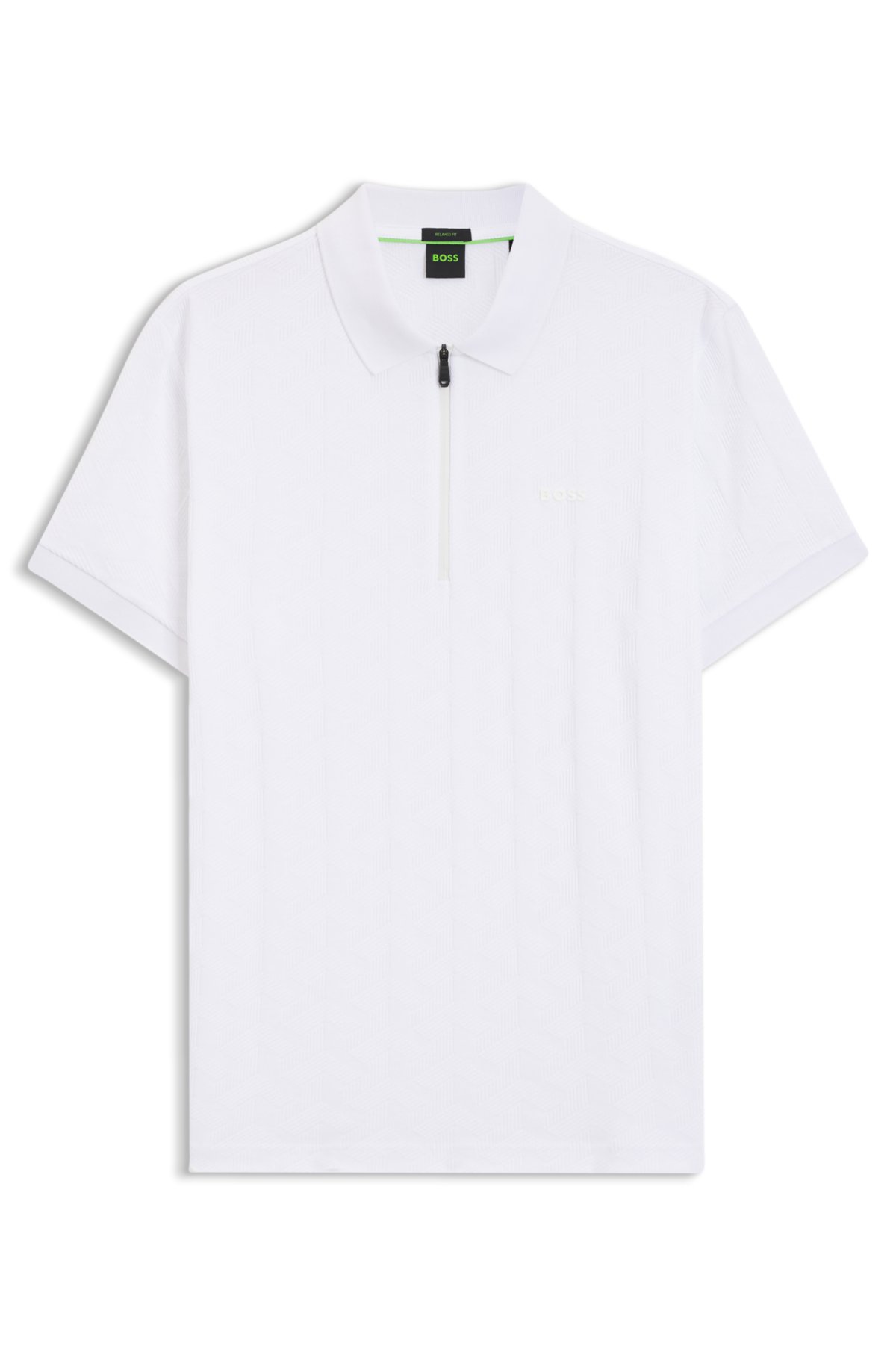 Camiseta polo con estampado jacquard en algodón mercerizado