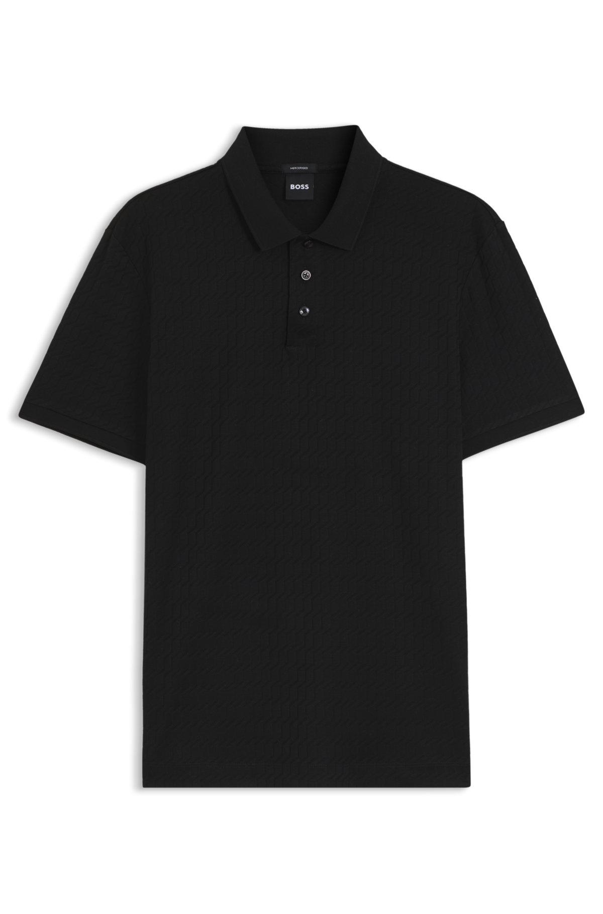 Camiseta polo geométrica de jacquard en algodón