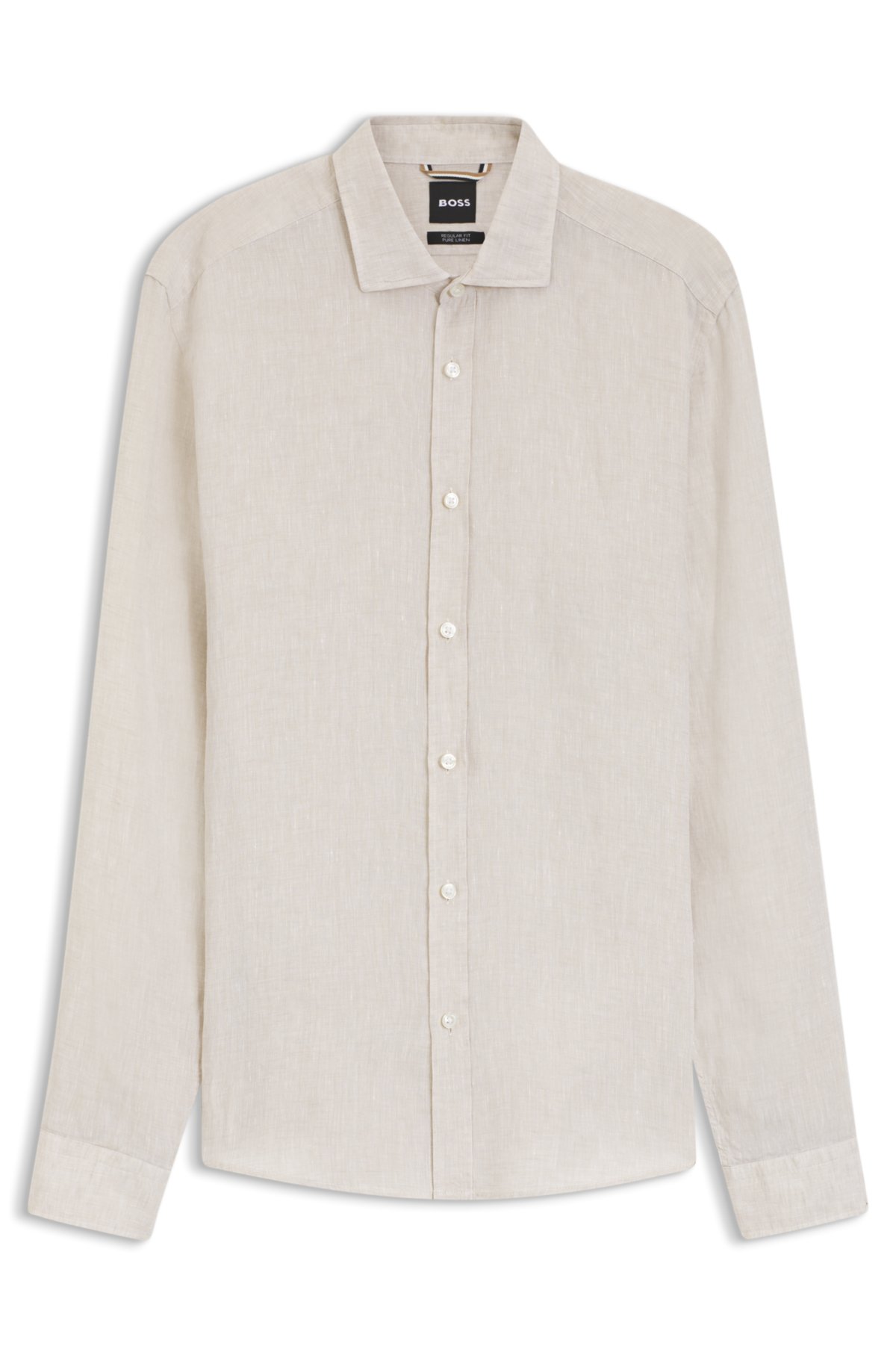 Camisa de corte regular en lino lavado