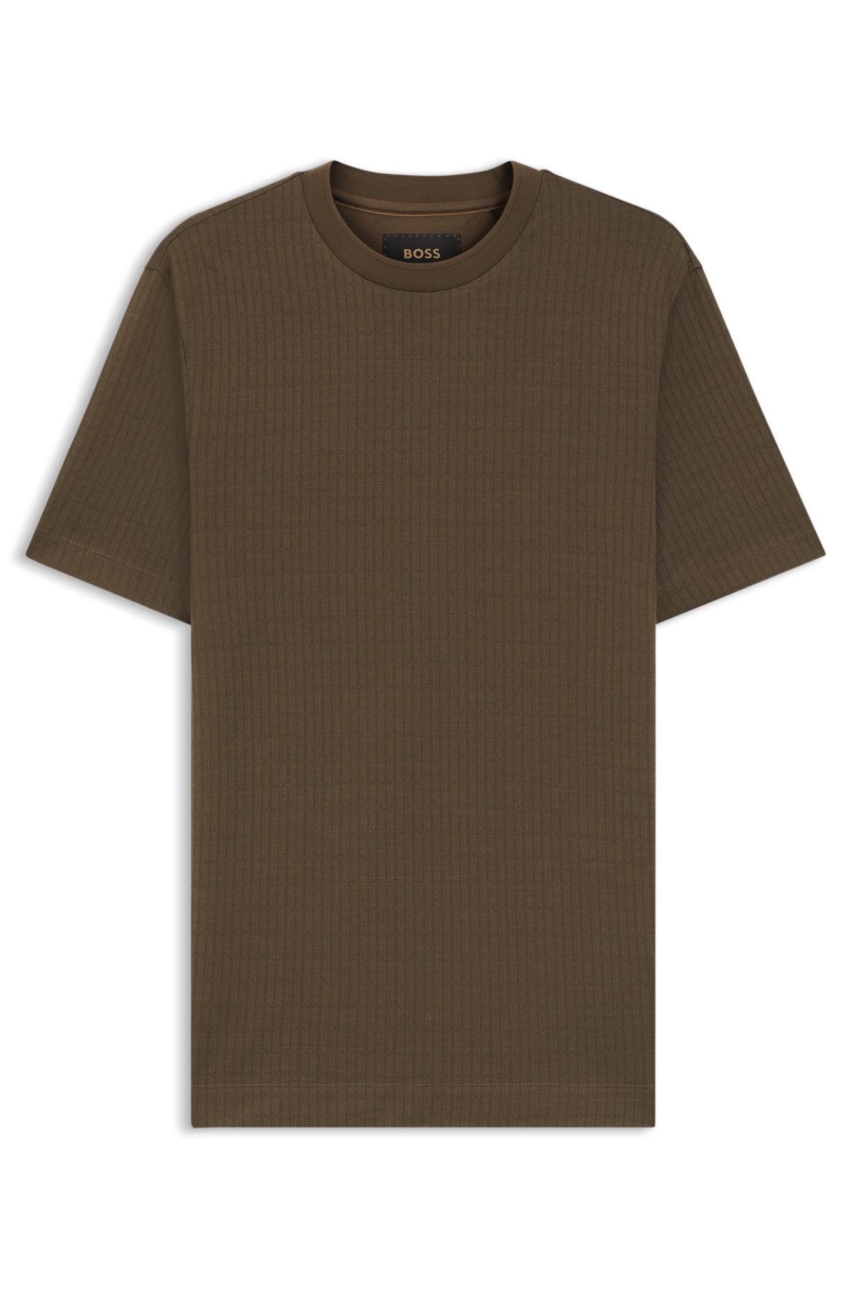 Camiseta de algodón y seda con jacquard geométrico