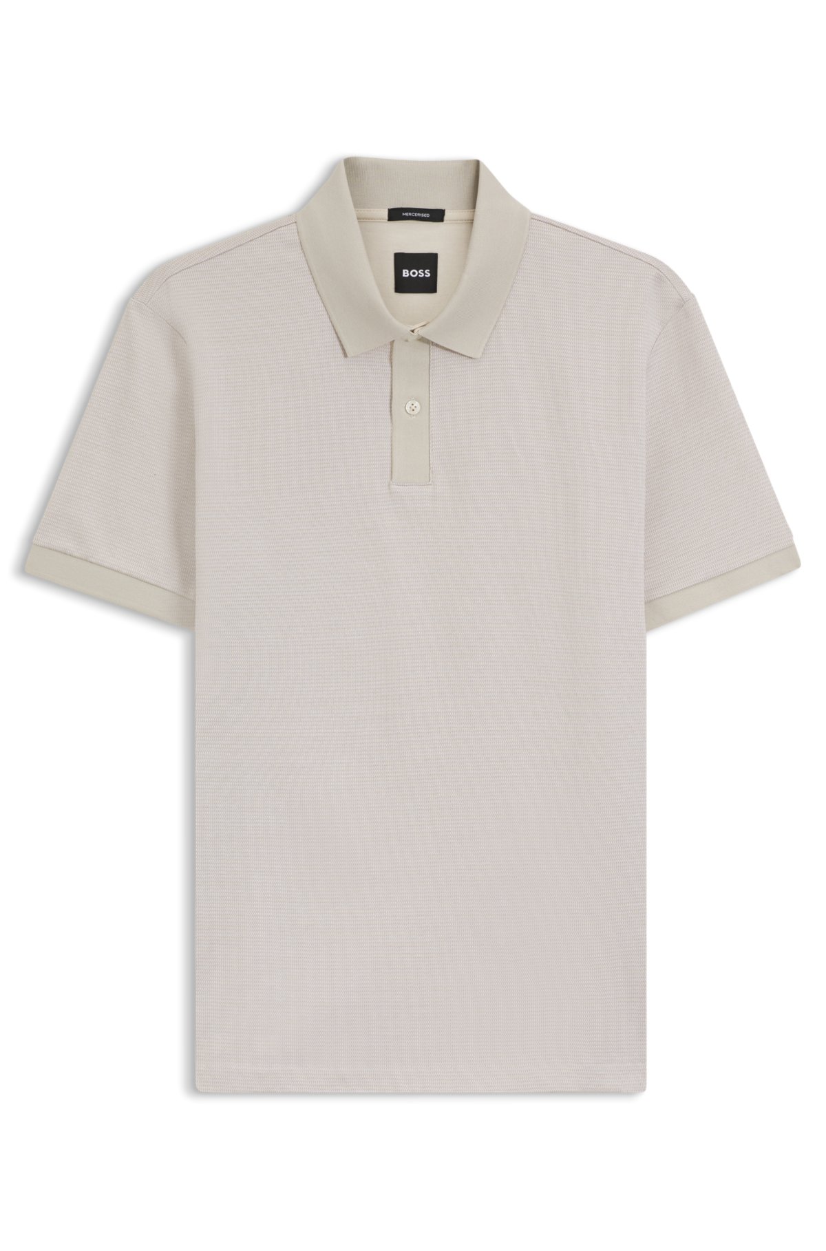 Camiseta polo con microestampado en algodón mercerizado