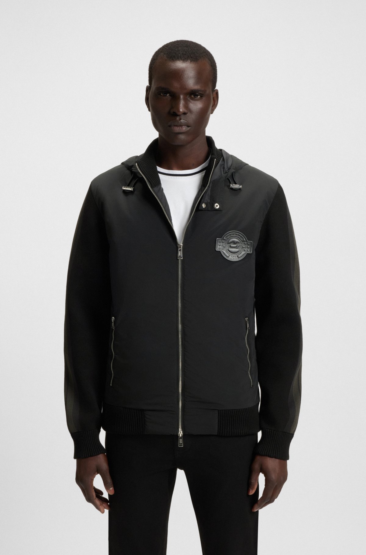 Chaqueta de punto Porsche x BOSS con rayas en las mangas