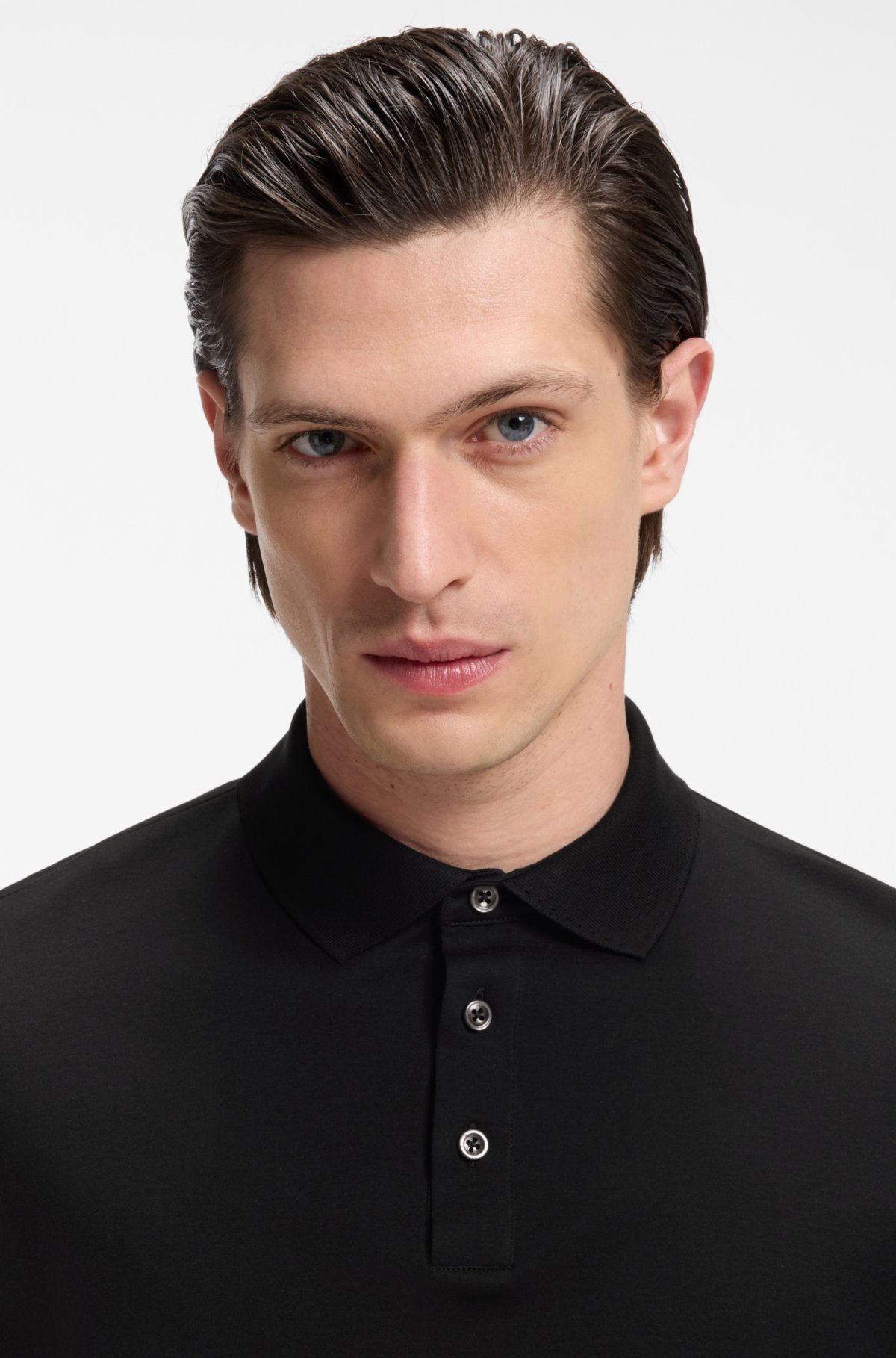 Camiseta polo de corte regular en algodón italiano mercerizado