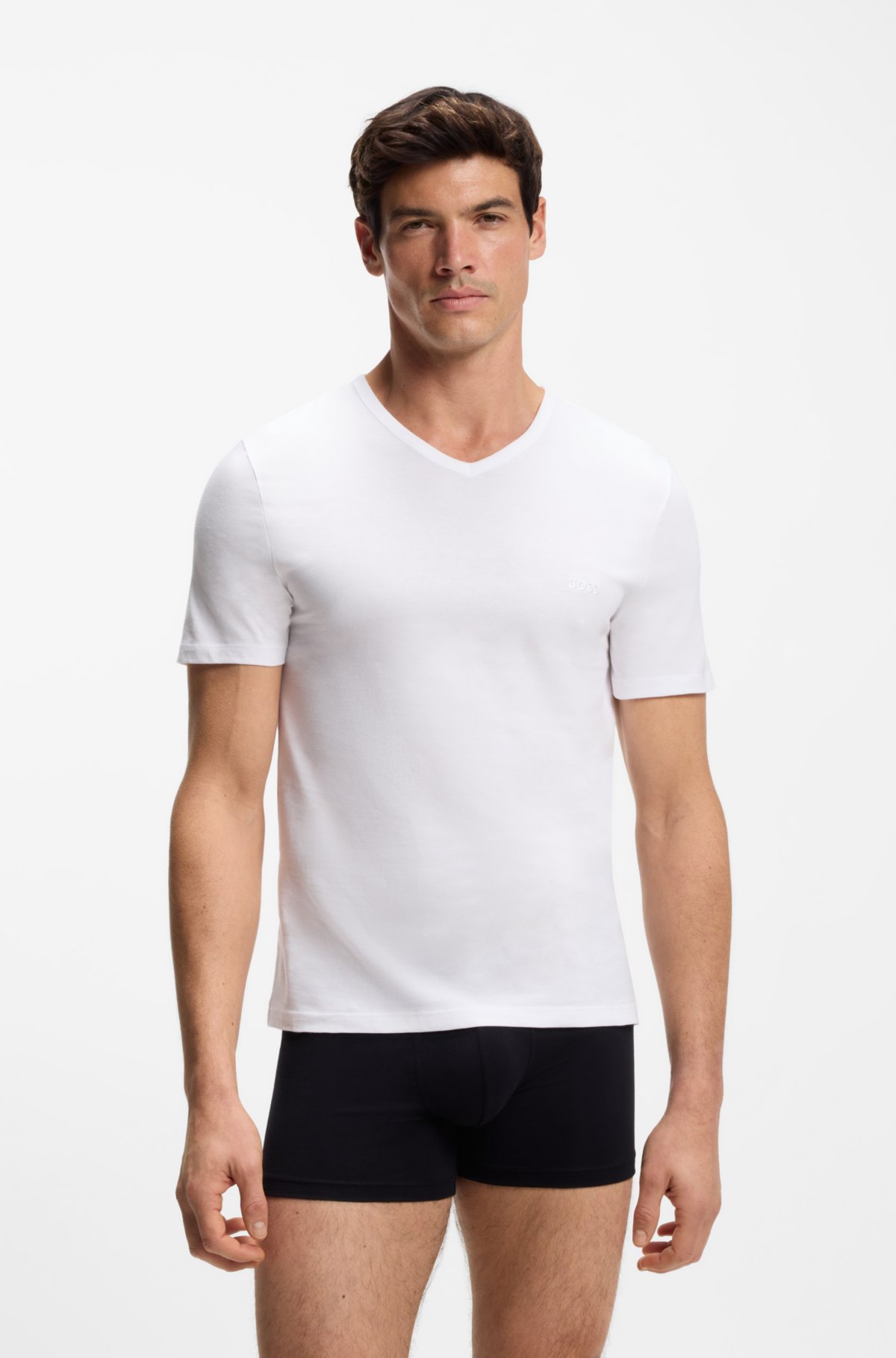 Juego de tres camisetas de ropa interior de algodón