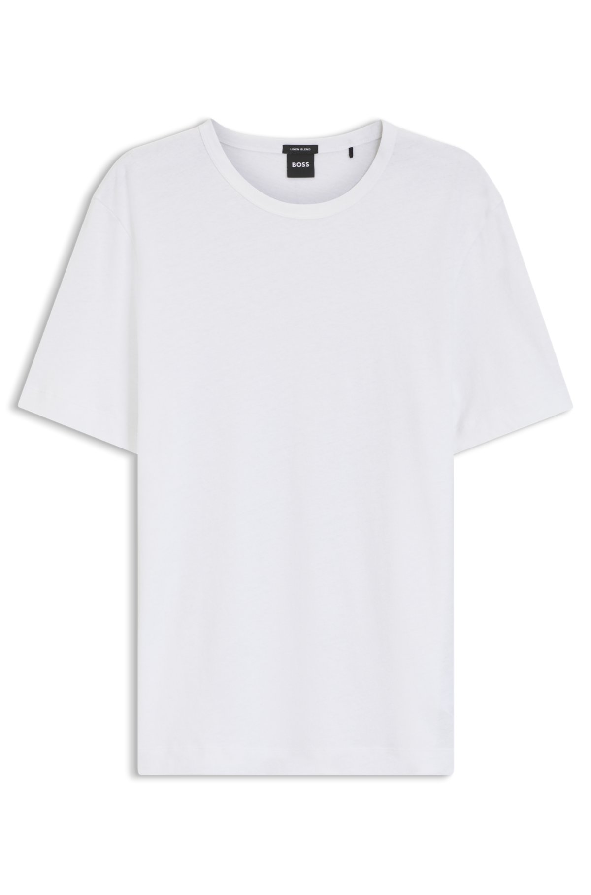 Camiseta de algodón y lino con corte recto
