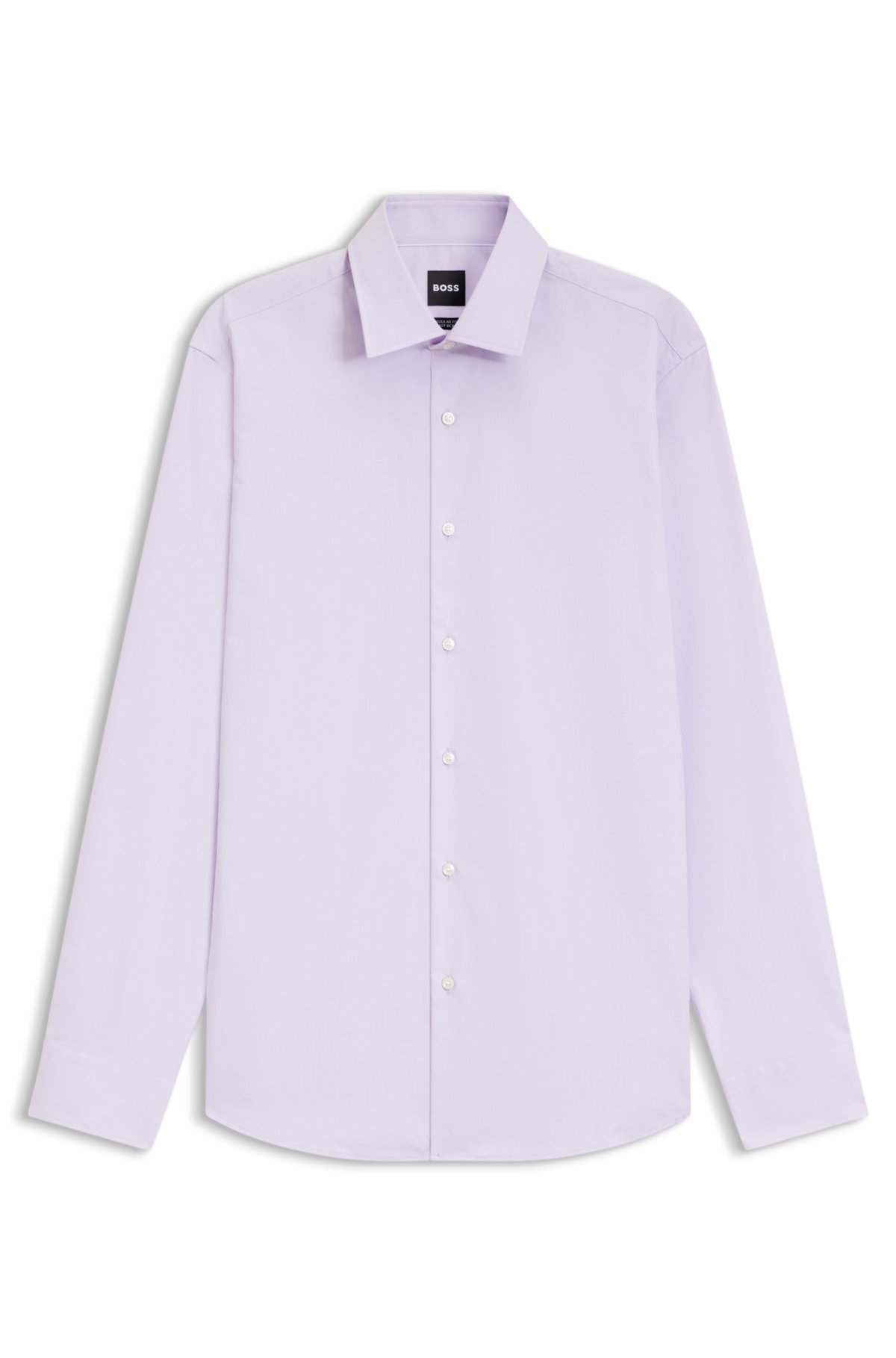 Camisa de corte regular con fácil planchado en algodón elástico
