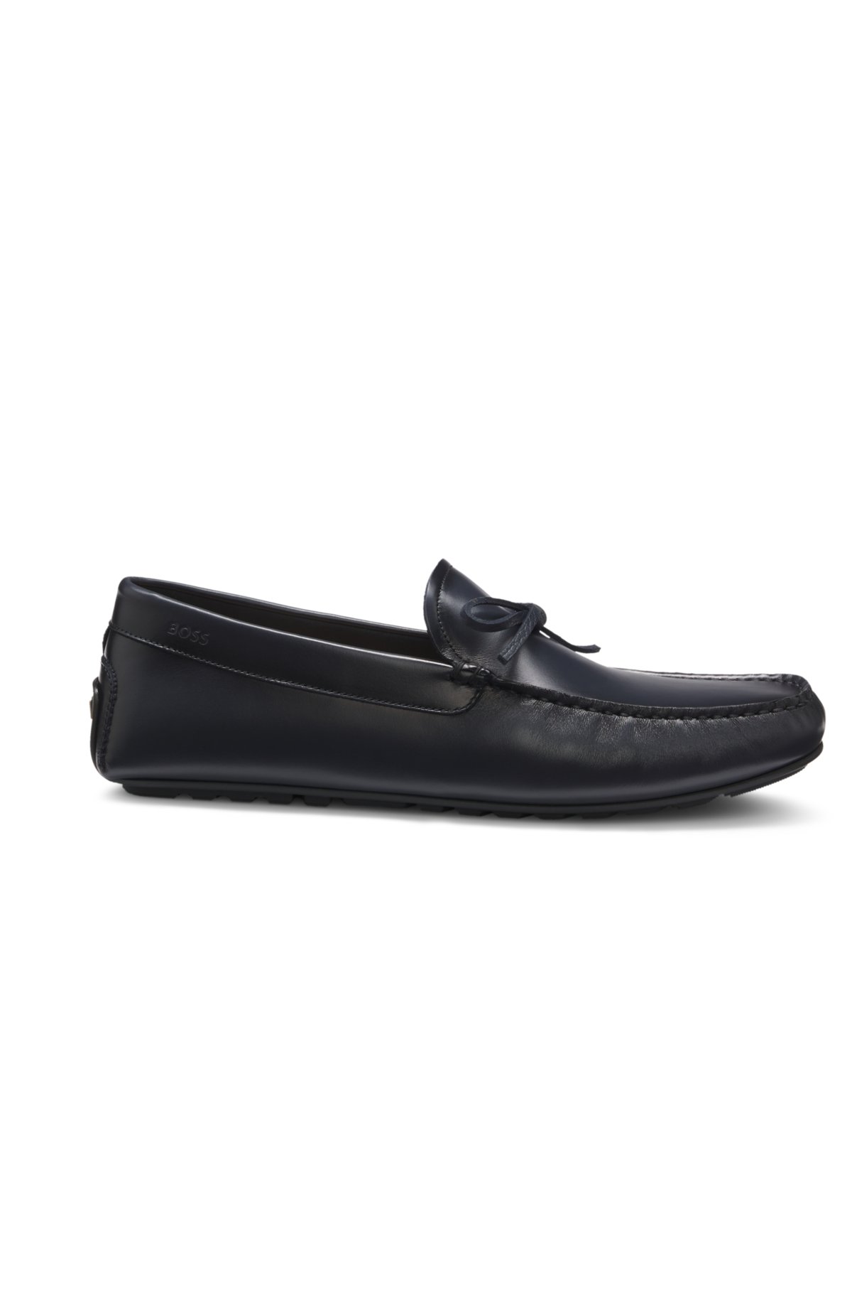 Mocasines para hombre con borde de lazo en cuero