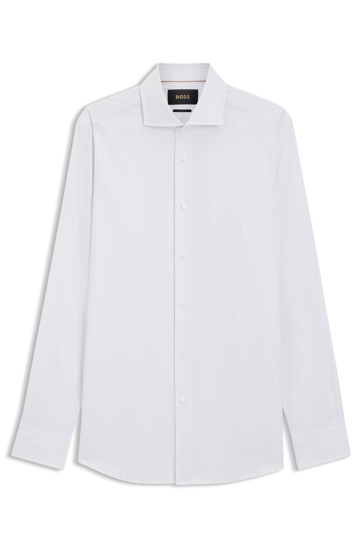 Camisa de corte regular con rayas en algodón fabricado en Italia