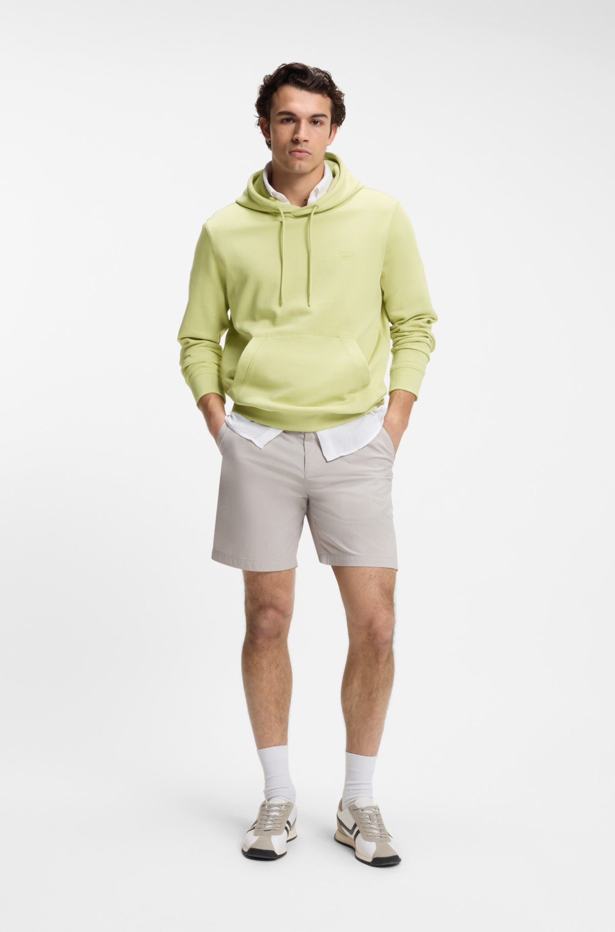 Sudadera con parche de logo en algodón pile