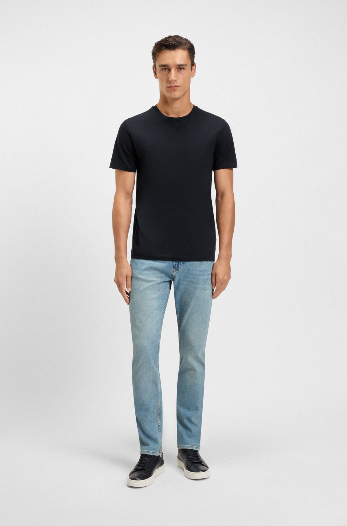 Camiseta ajustada de algodón mercerizado