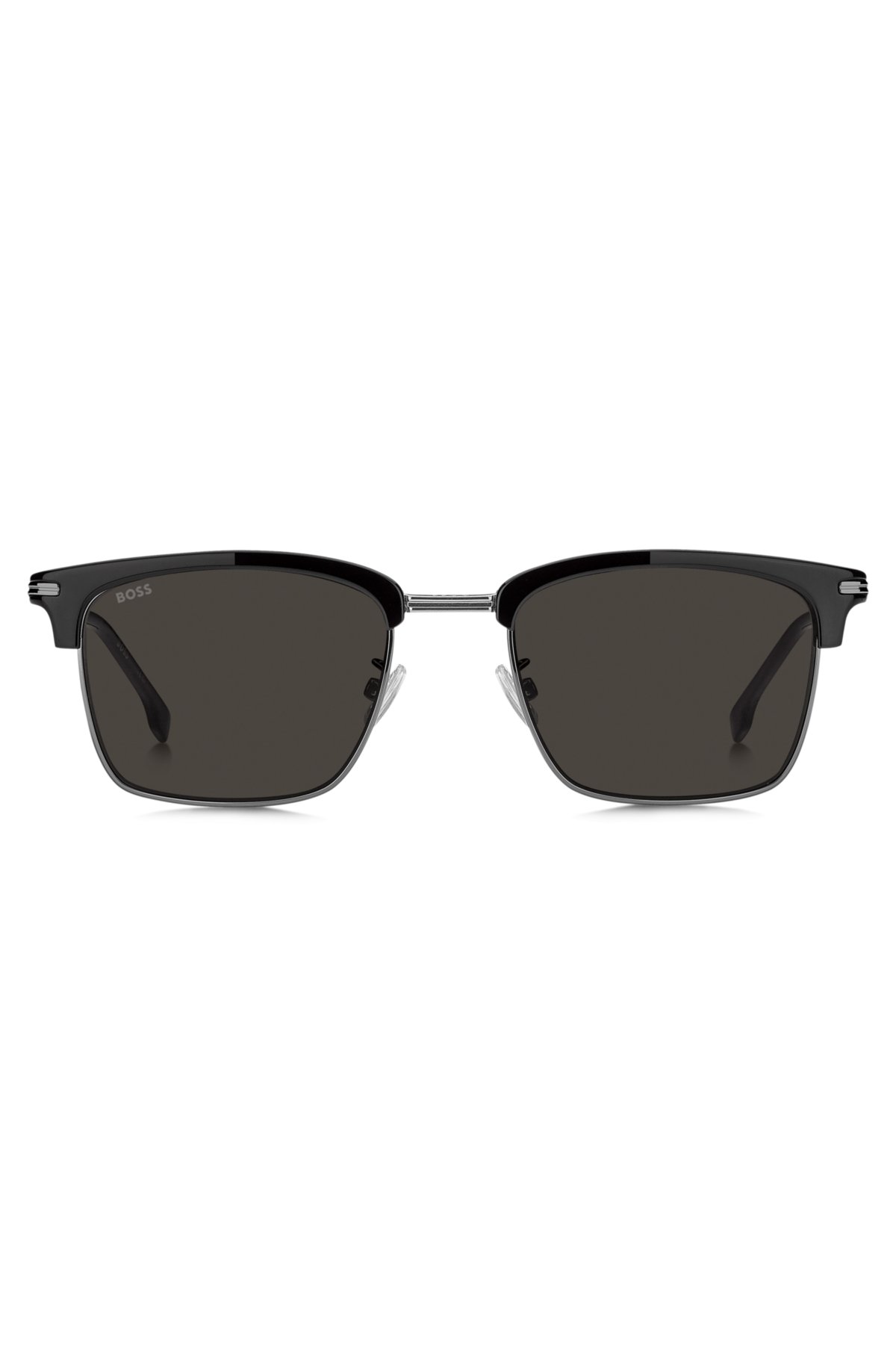 Gafas de sol de acetato negro con refuerzos de acero