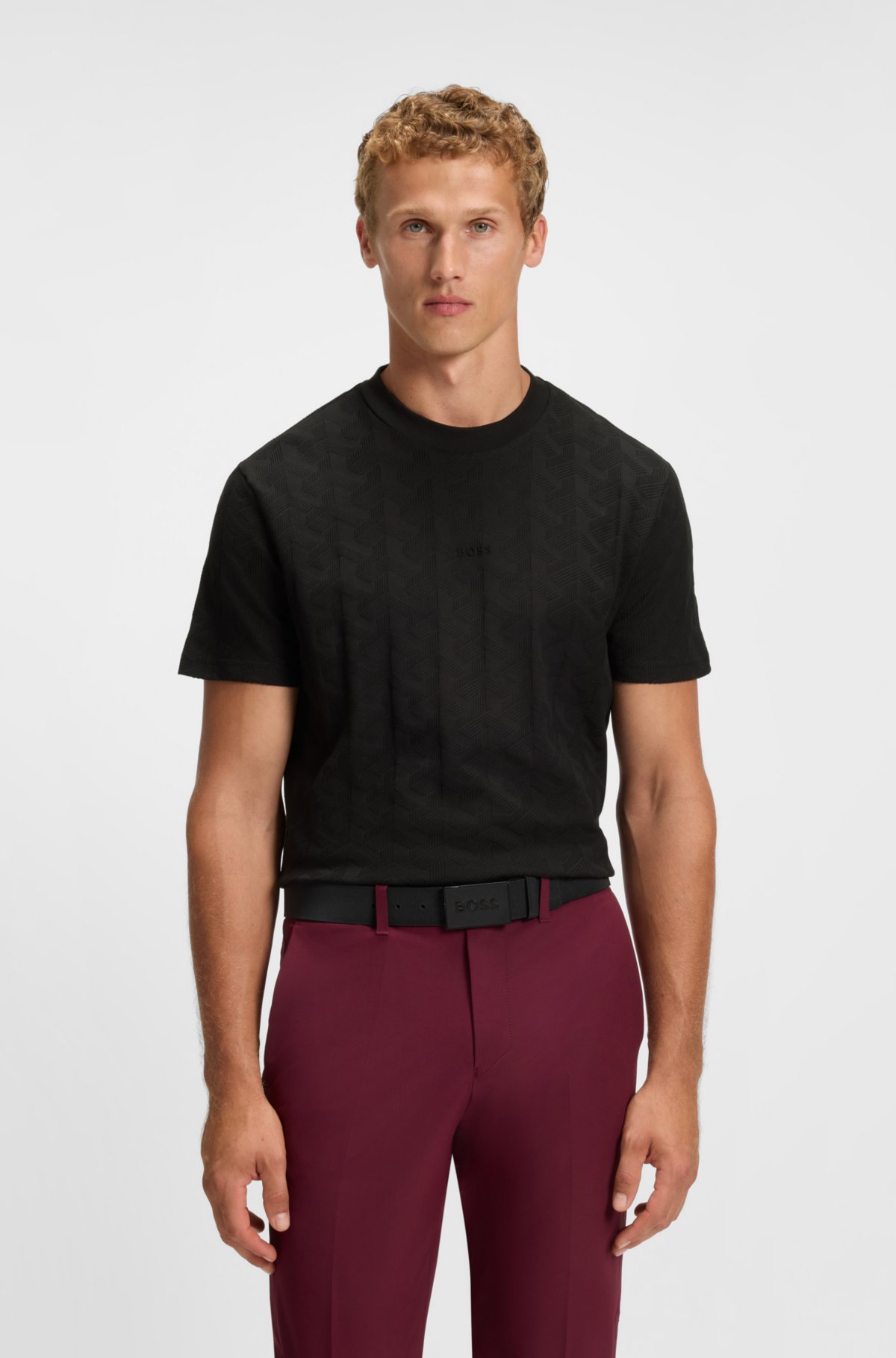 Camiseta de algodón con estampado jacquard