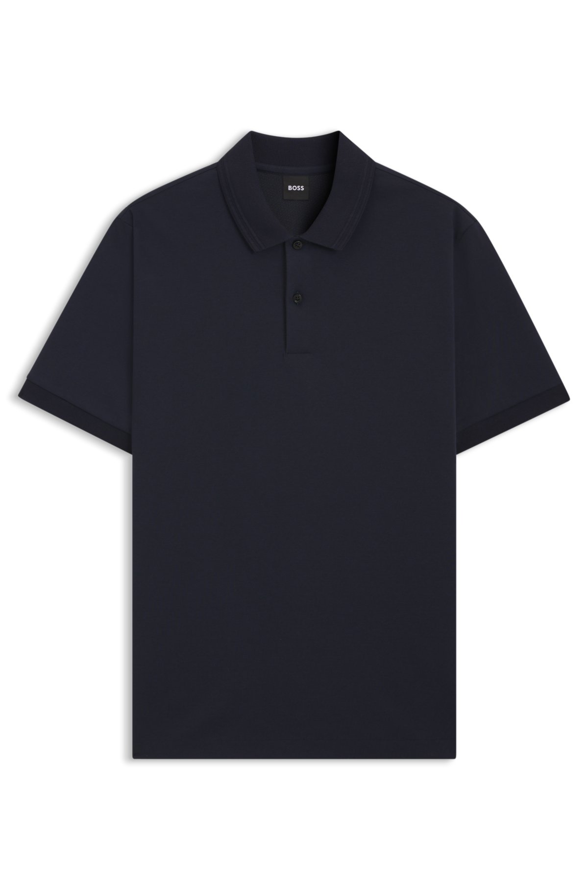 Camiseta de polo con monograma en placket en mezcla de algodón