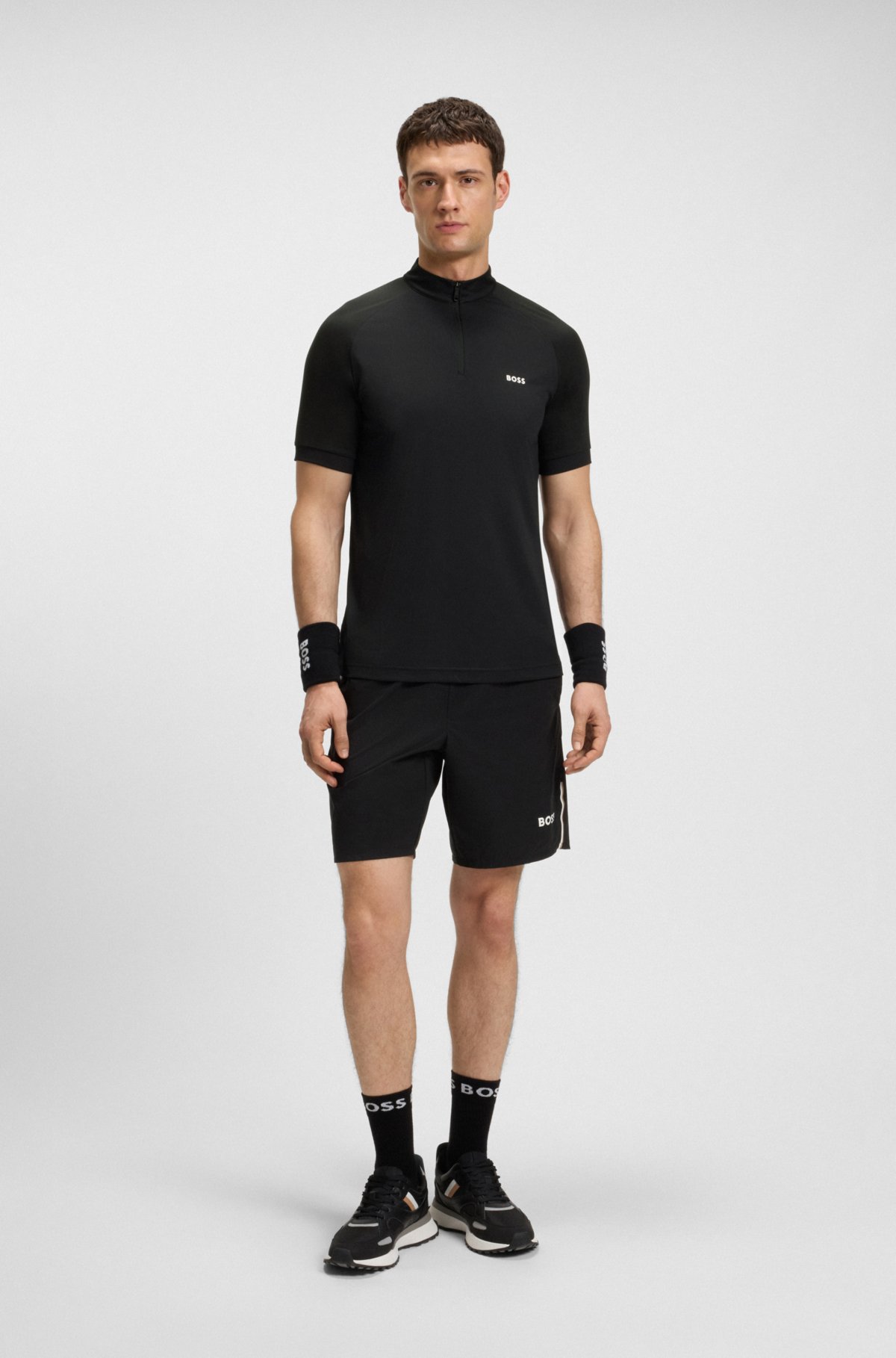 Camiseta de polo ajustada con ripstop elástico y secado rápido