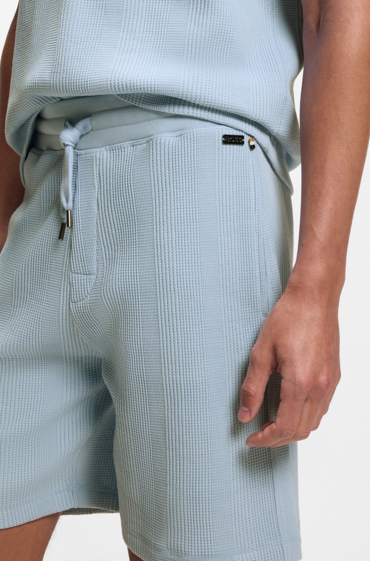 Pantalones cortos de mezcla de algodón con textura acolchada