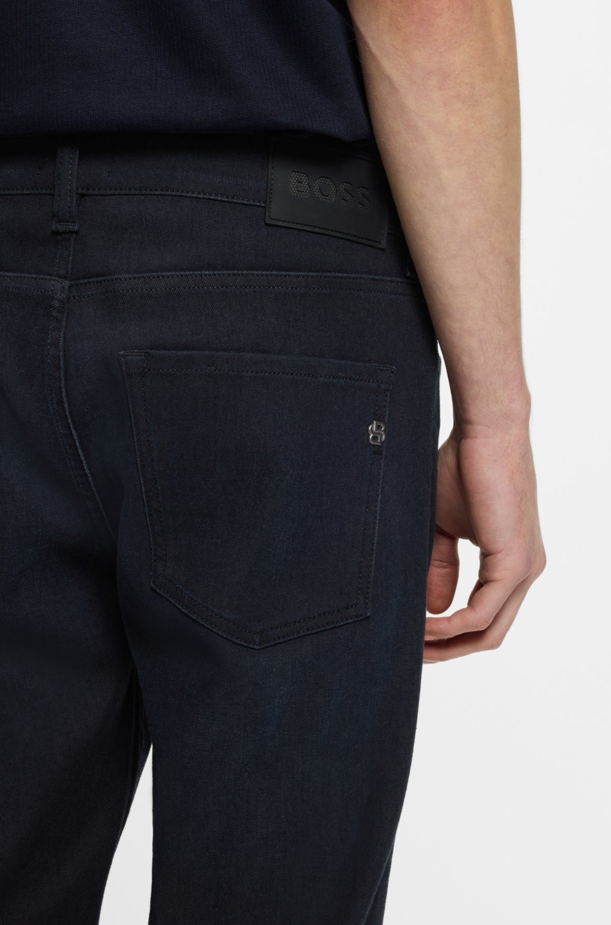 Pantalones vaqueros delaware azul ajustados de tejido denim
