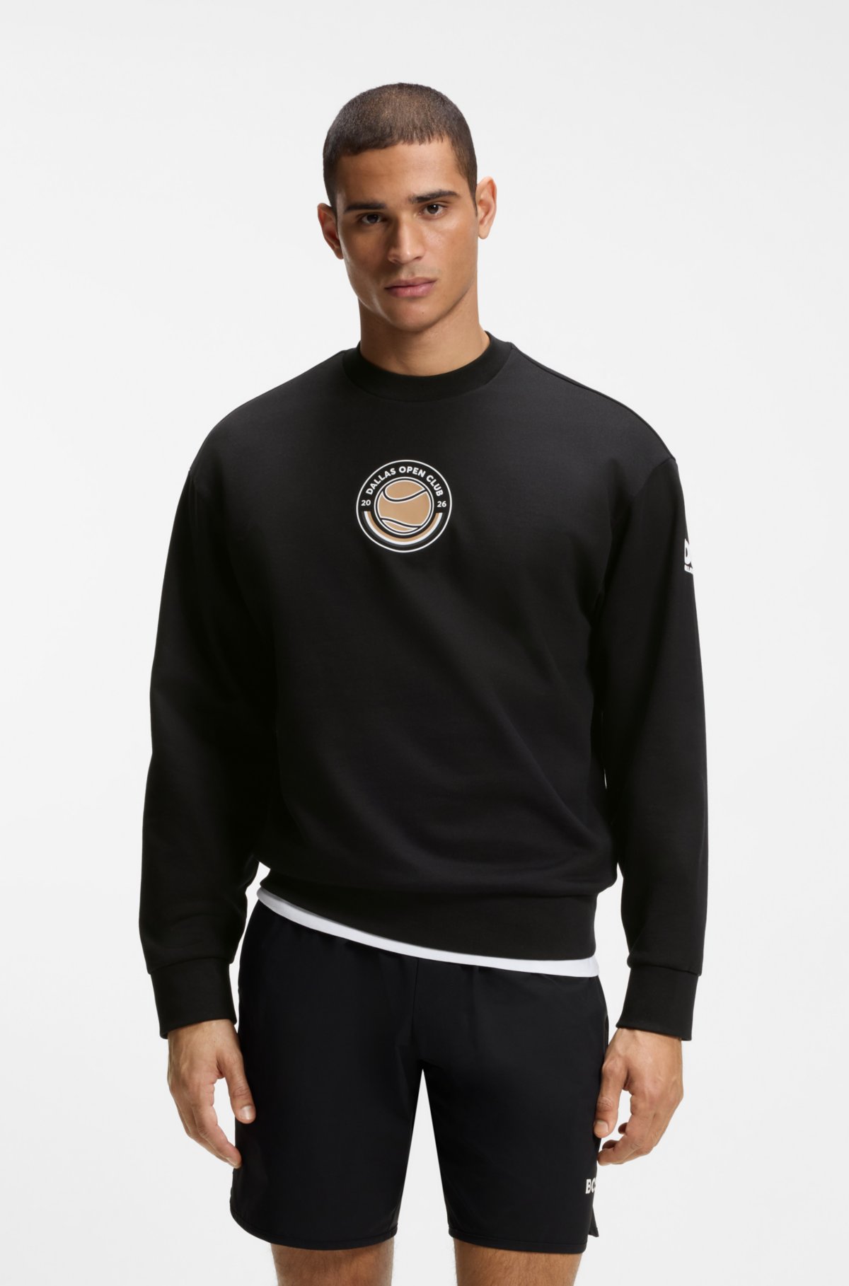 Sudadera de algodón y terciopelo con arte de tenis