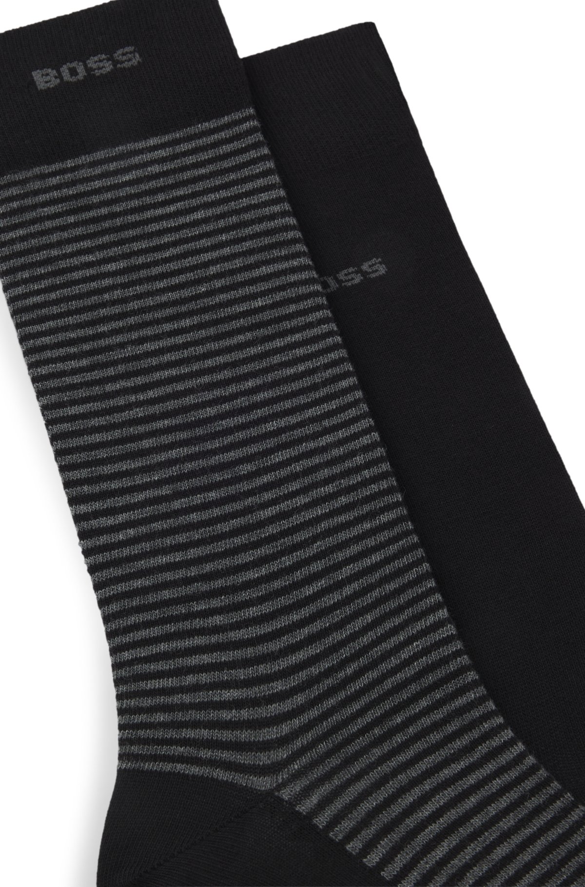 Juego de dos calcetines con detalles de logotipo en longitud regular