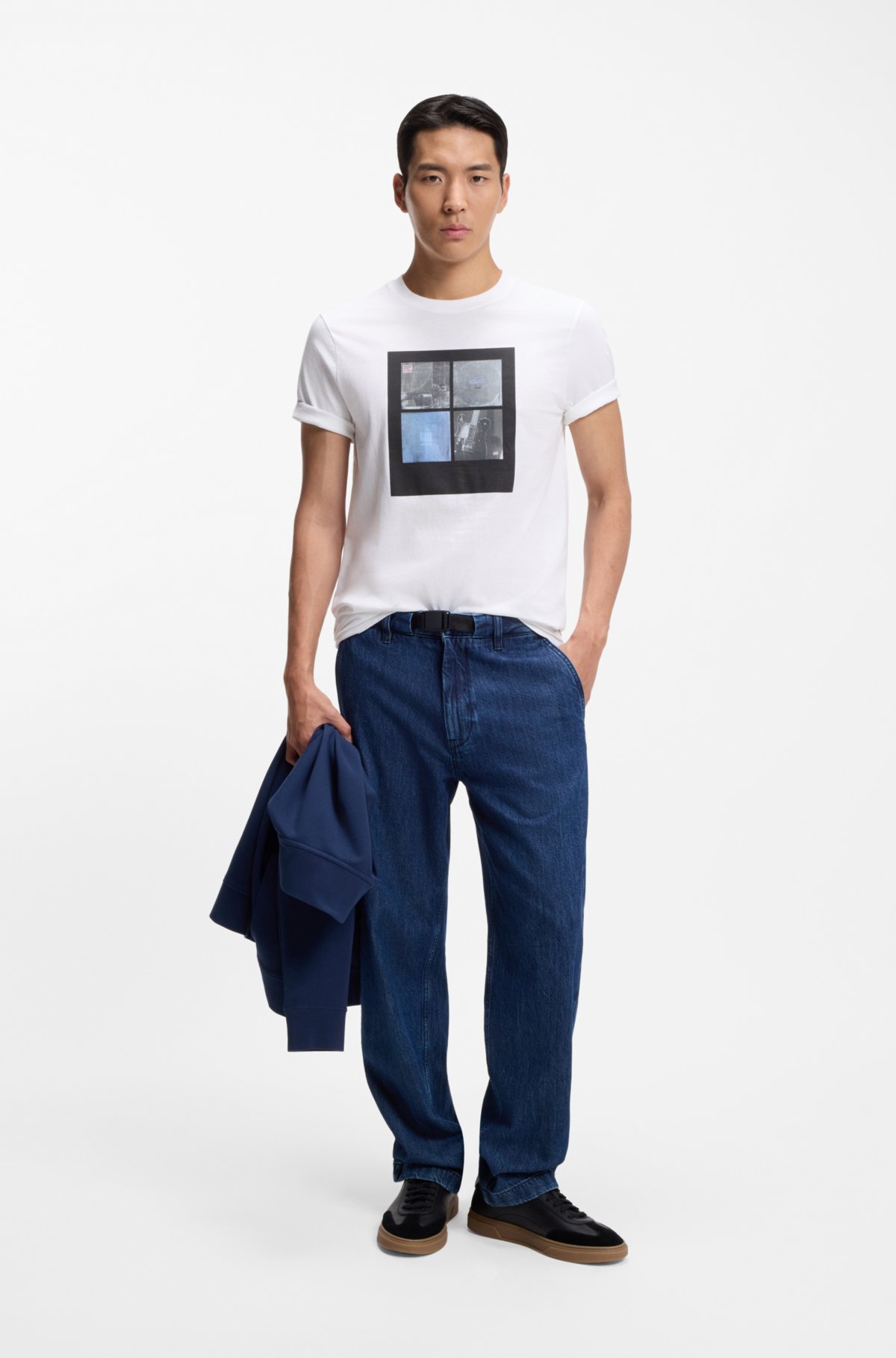 Camiseta de algodón con estampado artístico