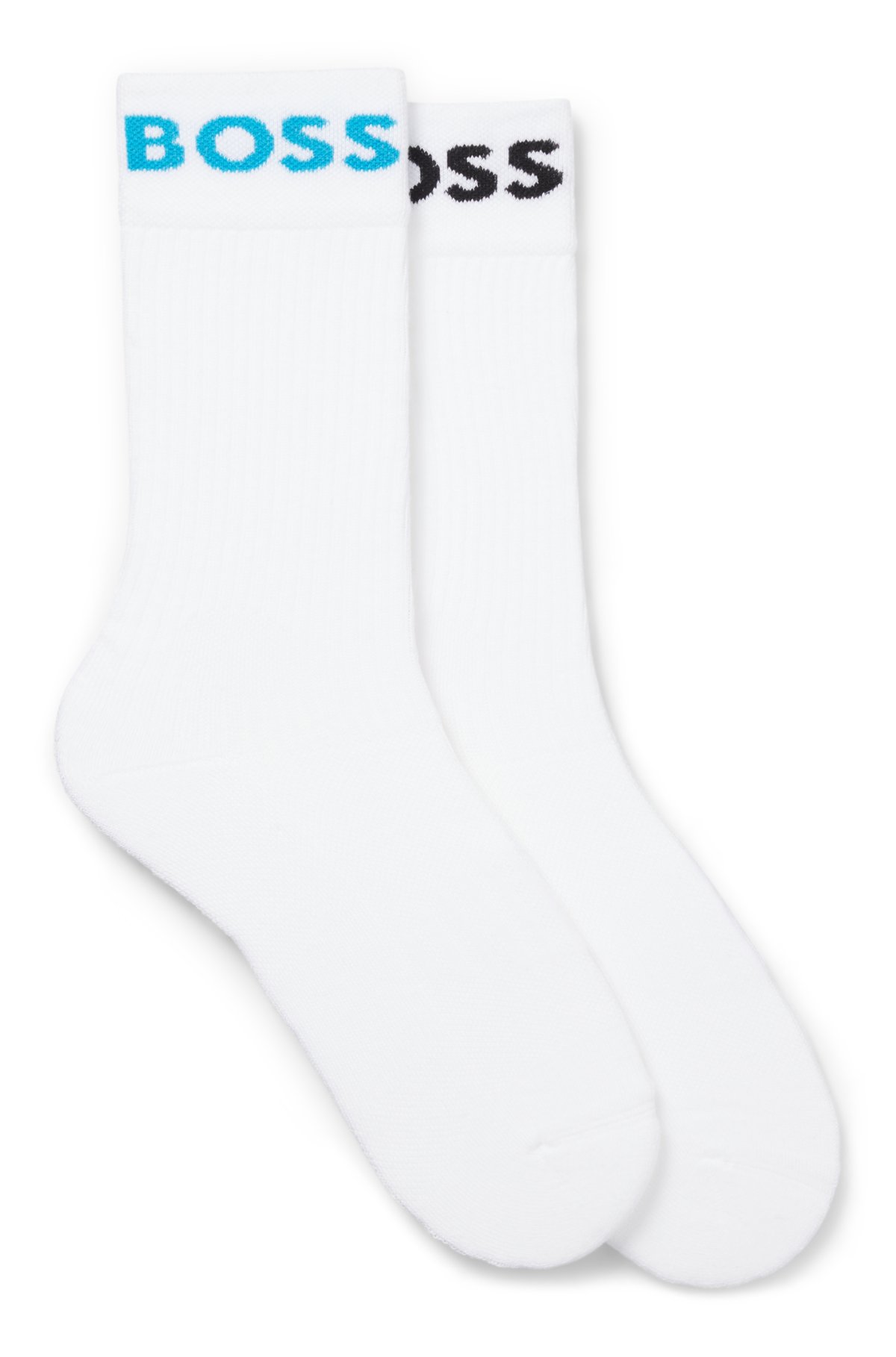 Juego de dos calcetines de longitud regular en tejido elástico