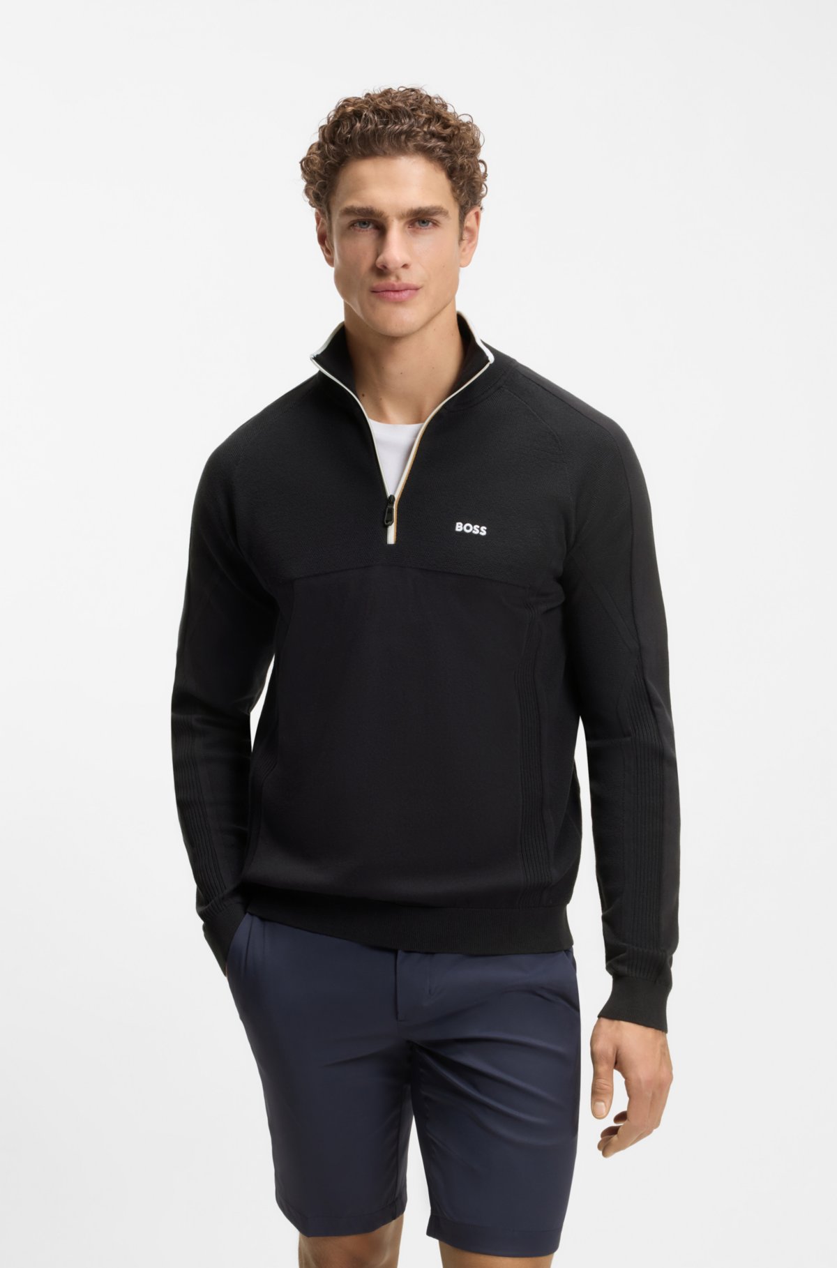 Sweater con cuello de cremallera