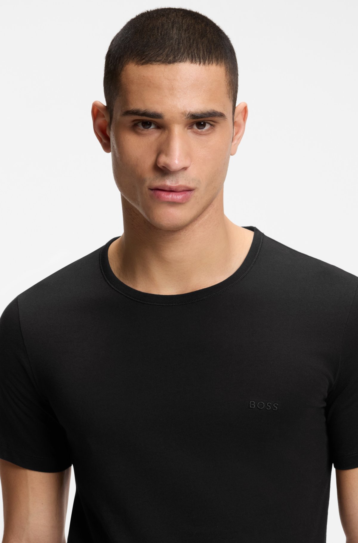 Juego de tres camisetas de algodón con estampados para ropa interior