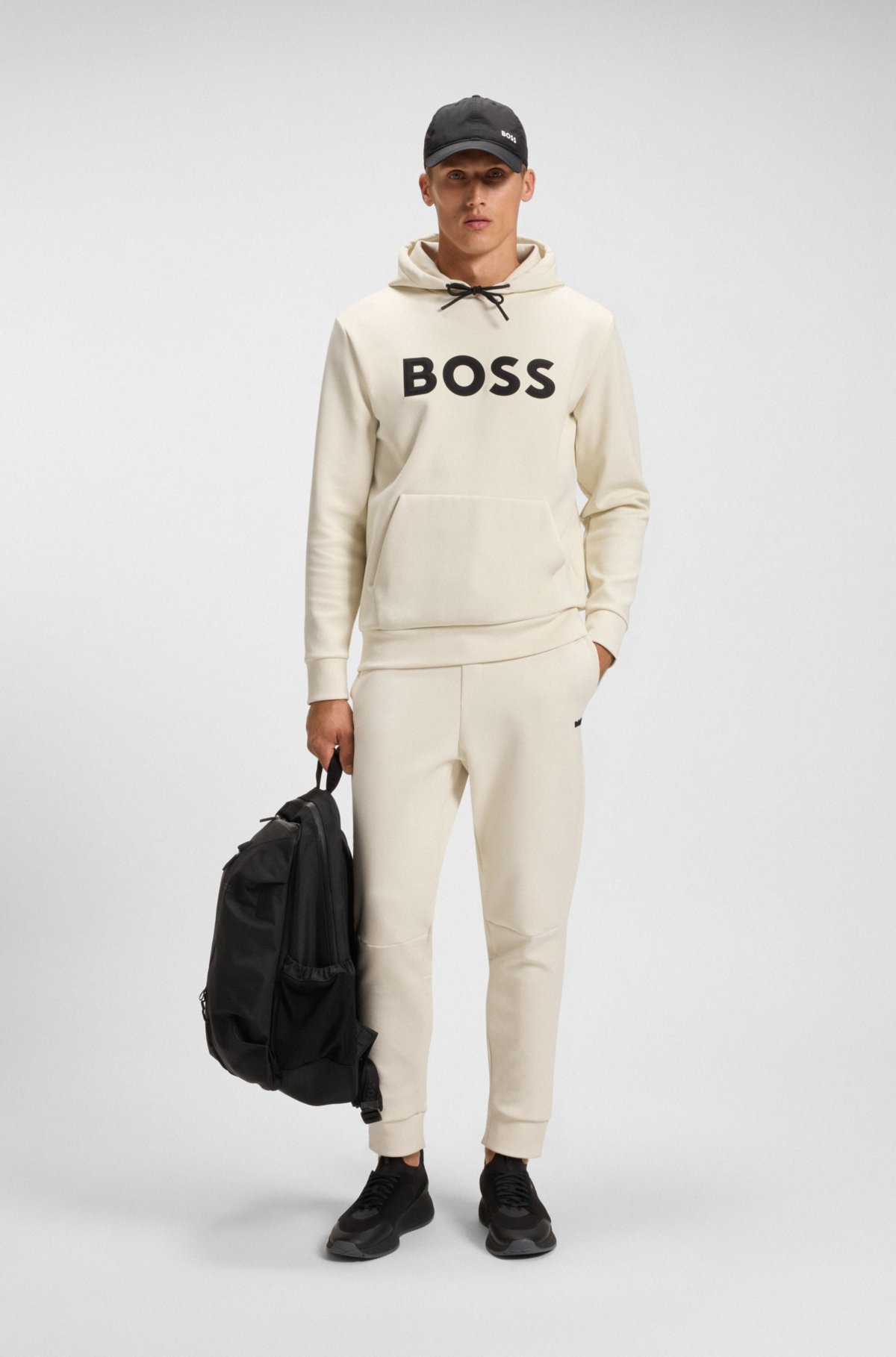 Sudadera con logotipo moldeado en mezcla de algodón