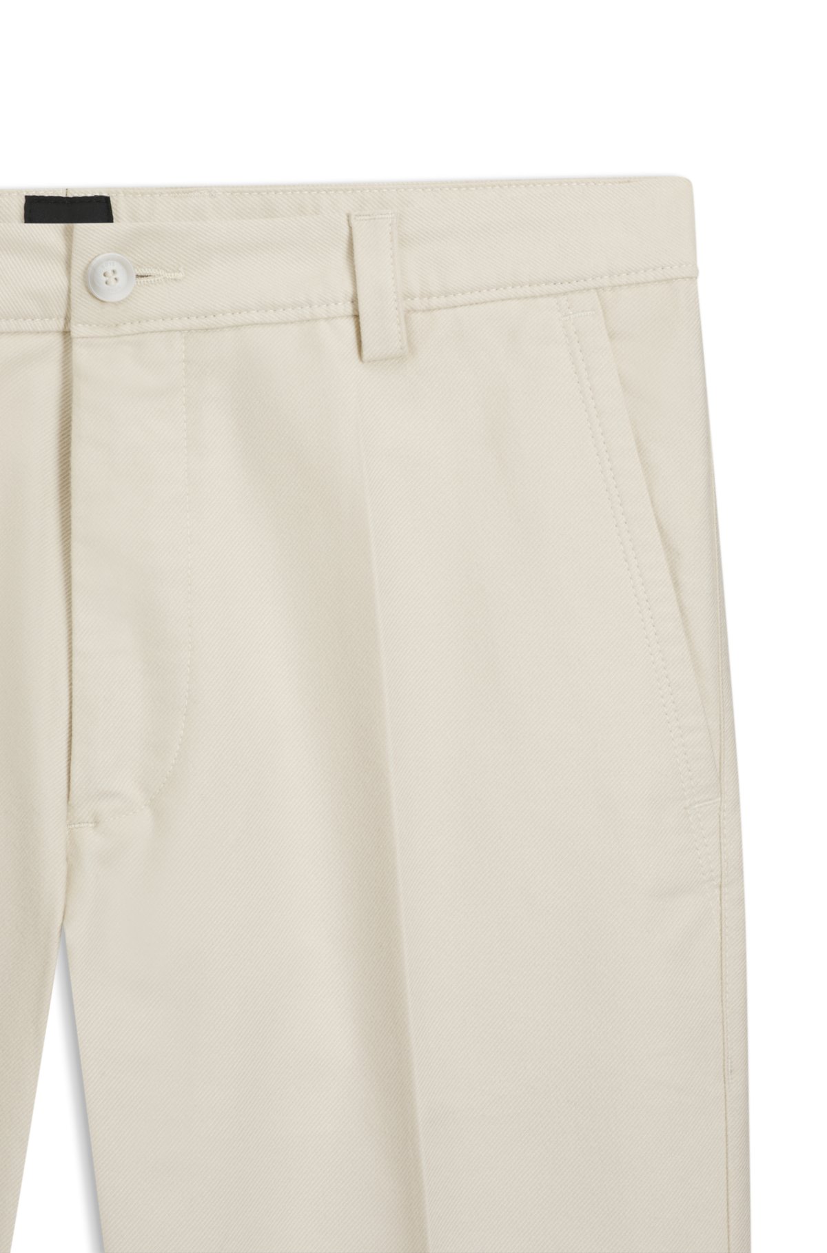 Pantalones rectos de mezcla de algodón en tejido twill