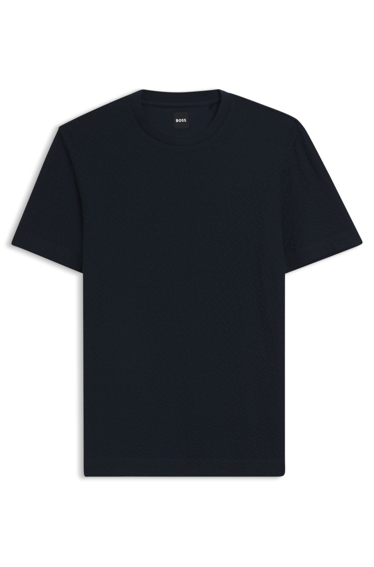 Camiseta de algodón mercerizado con jacquard monograma