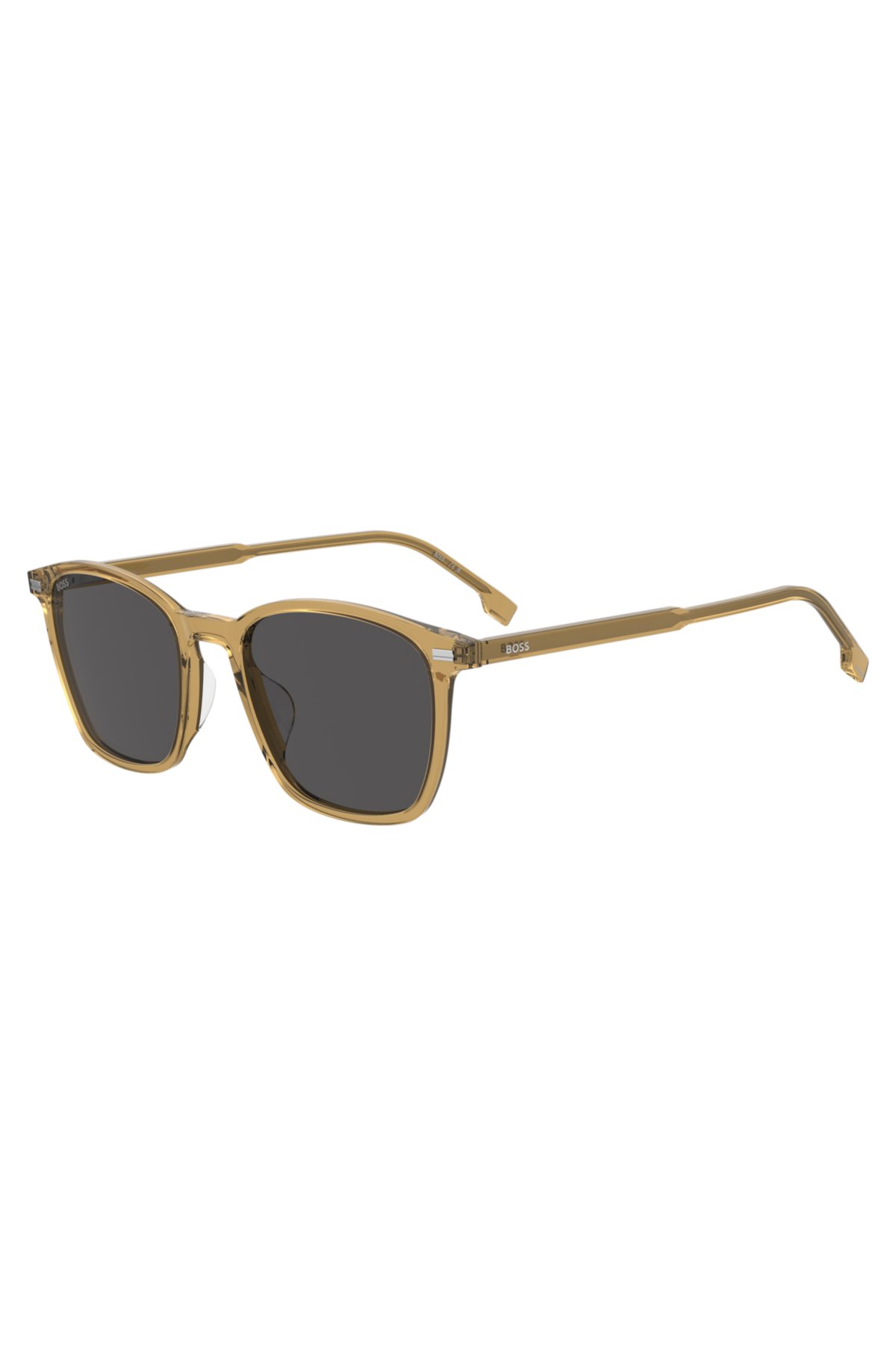 Gafas de sol transparentes beige con lentes grises