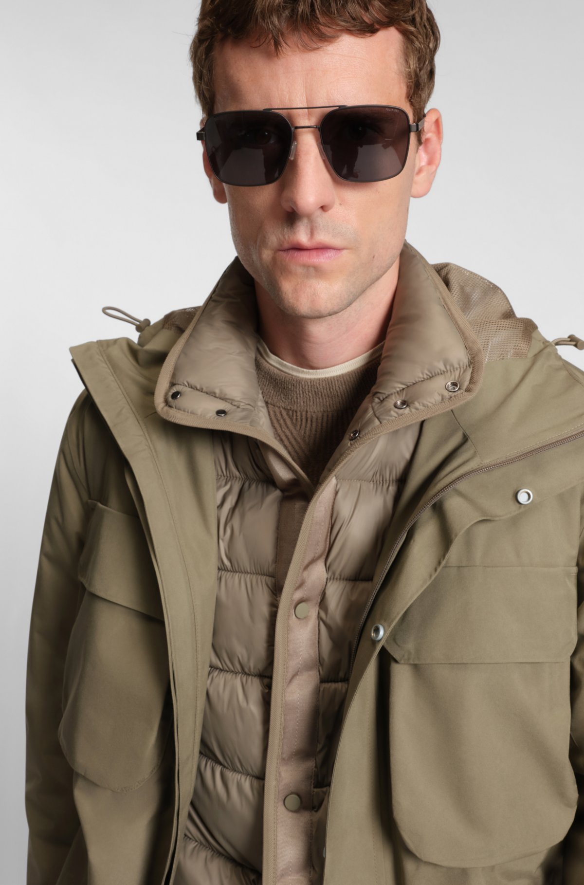 Chaqueta repelente de agua con forro acolchado