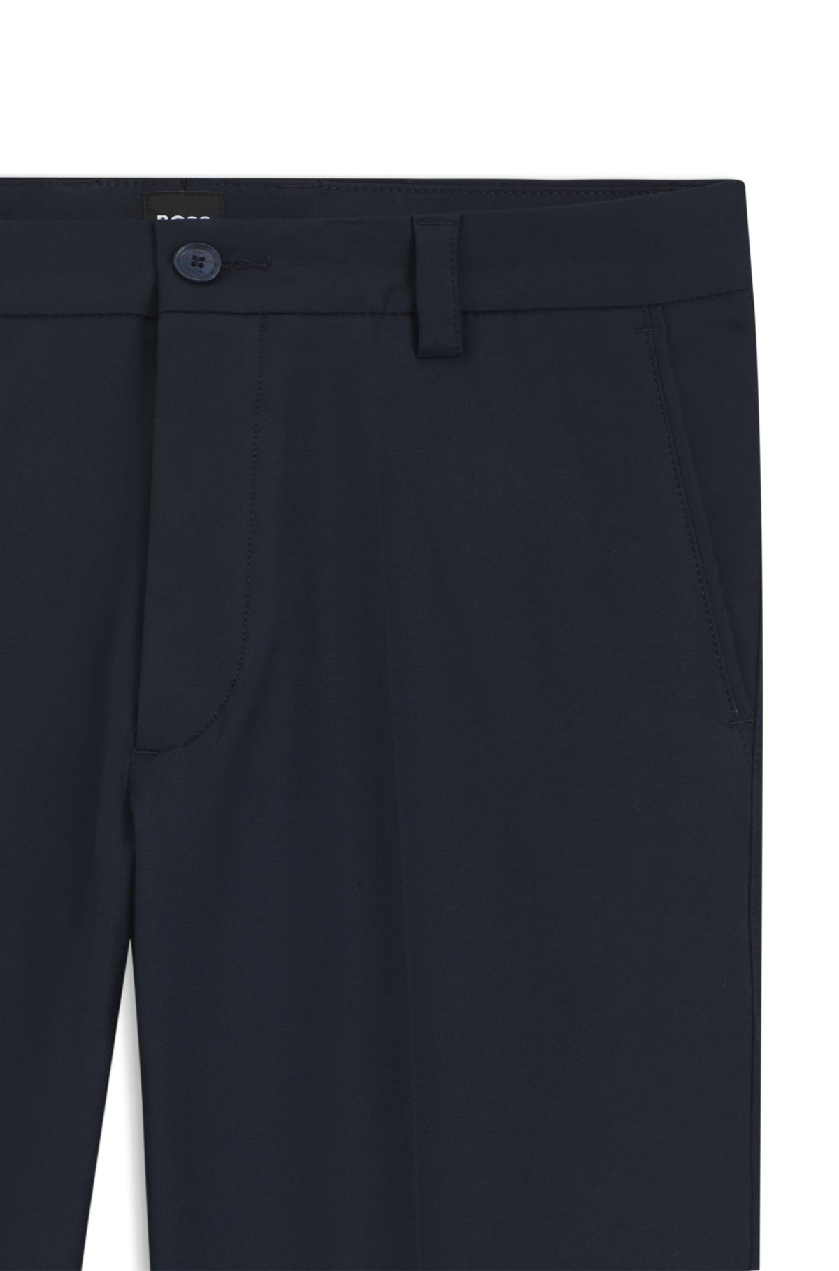 Pantalones de corte moderno con tratamiento antiarrugas en mezcla de algodón