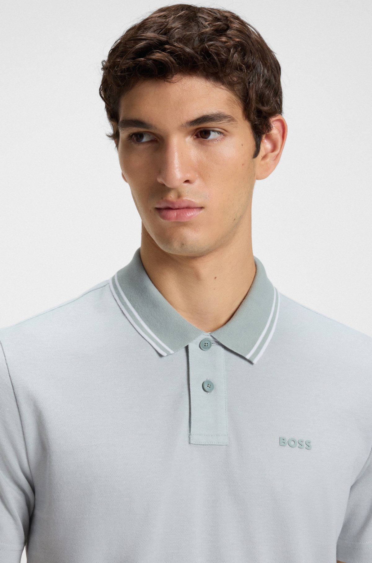 Camiseta de polo con estampado de logo en piqué de algodón