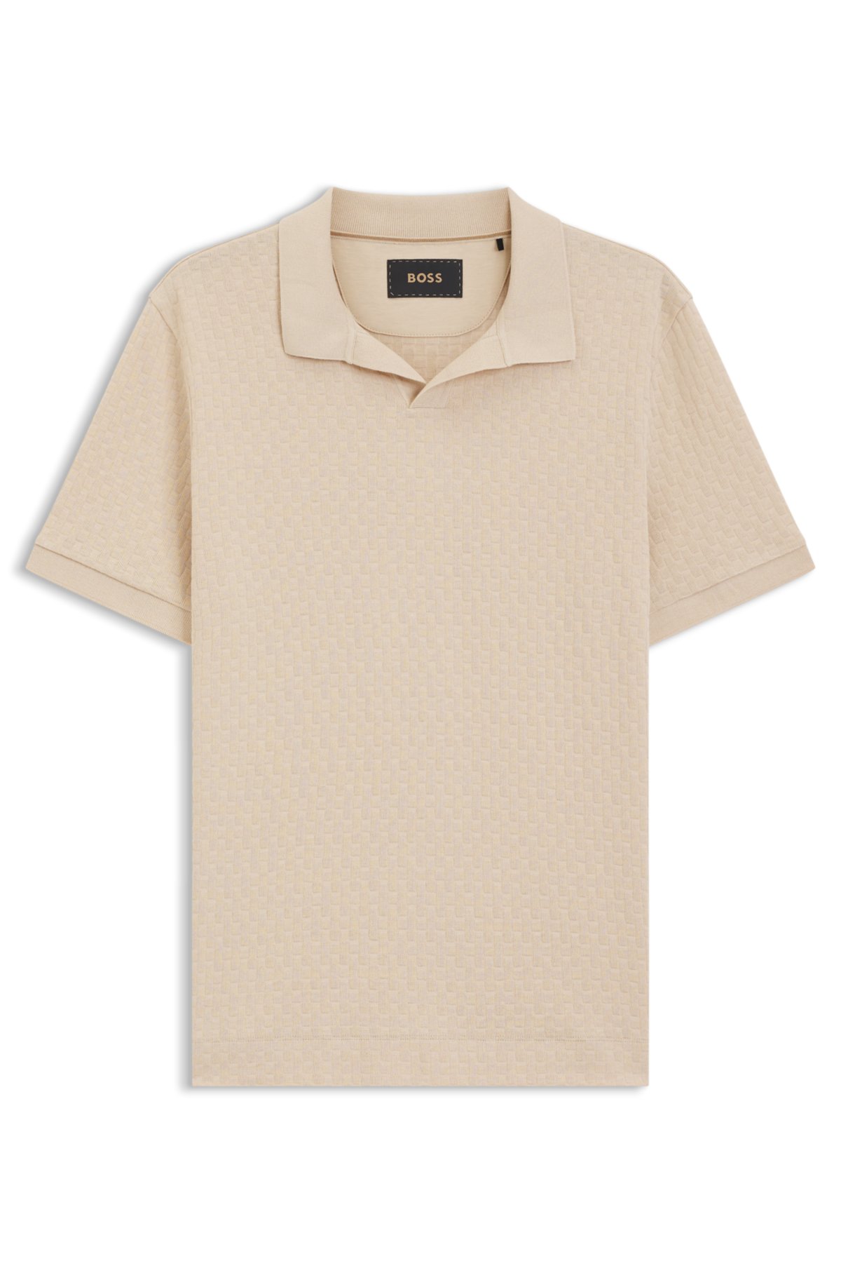 Camiseta polo con cuello Johnny en algodón elástico italiano