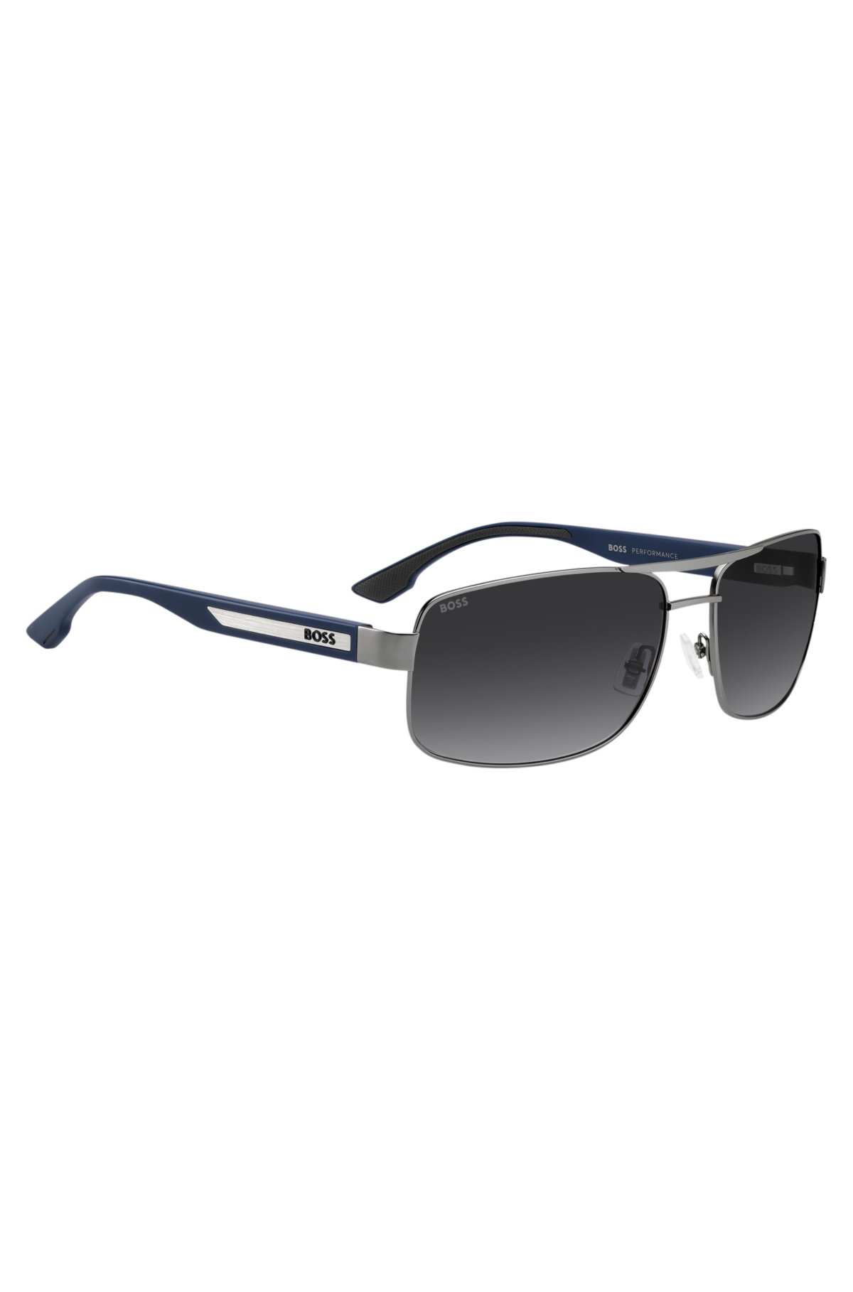 Gafas de sol con puente doble y temples azules