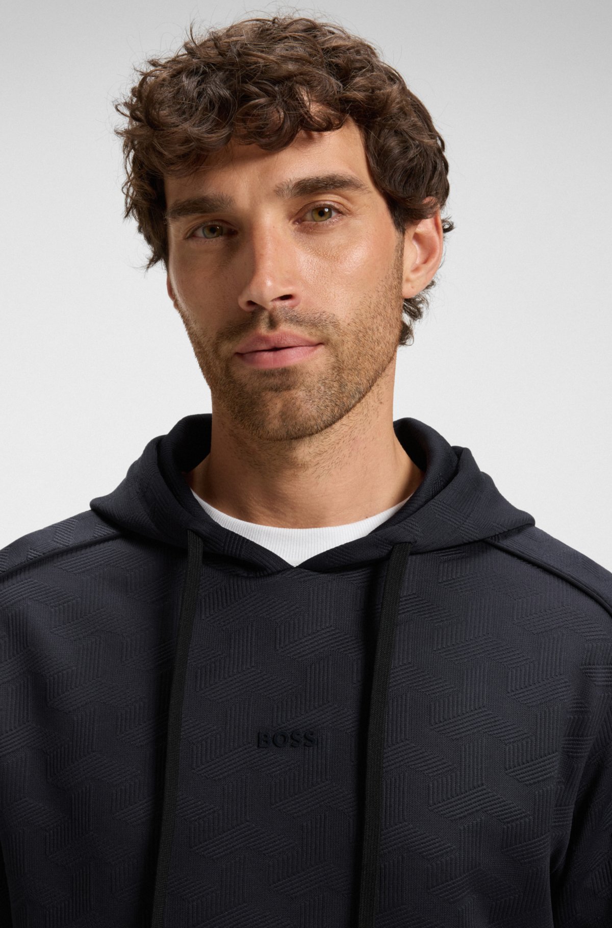 Sudadera de jacquard acolchado con corte regular