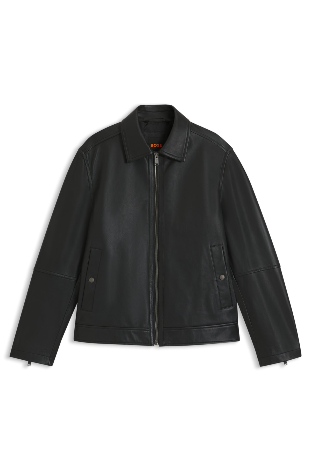 Chaqueta de piel de nappa con corte regular