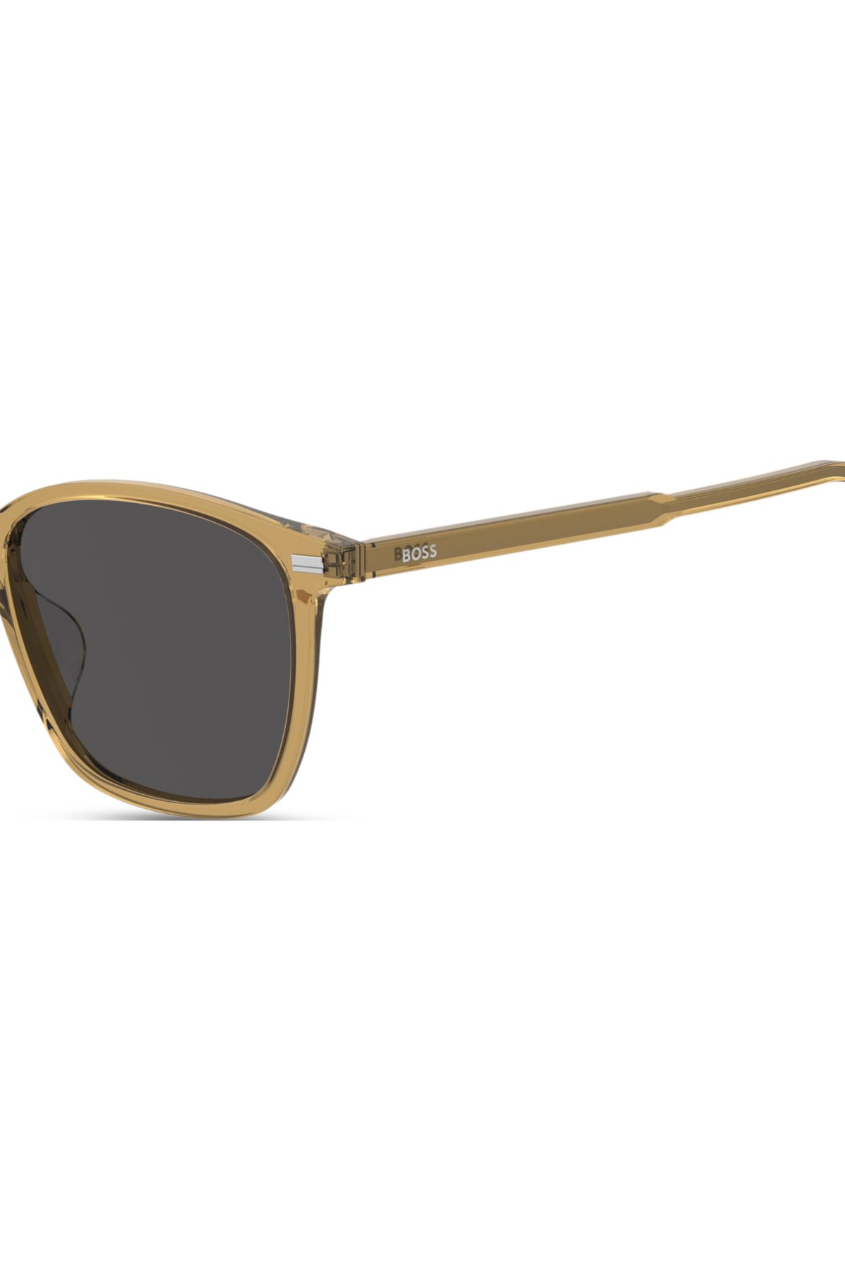 Gafas de sol transparentes beige con lentes grises