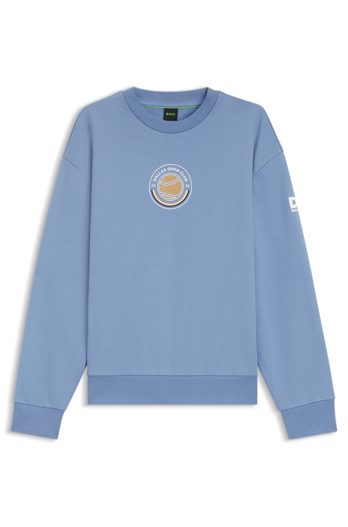 Sudadera de algodón y terciopelo con arte de tenis