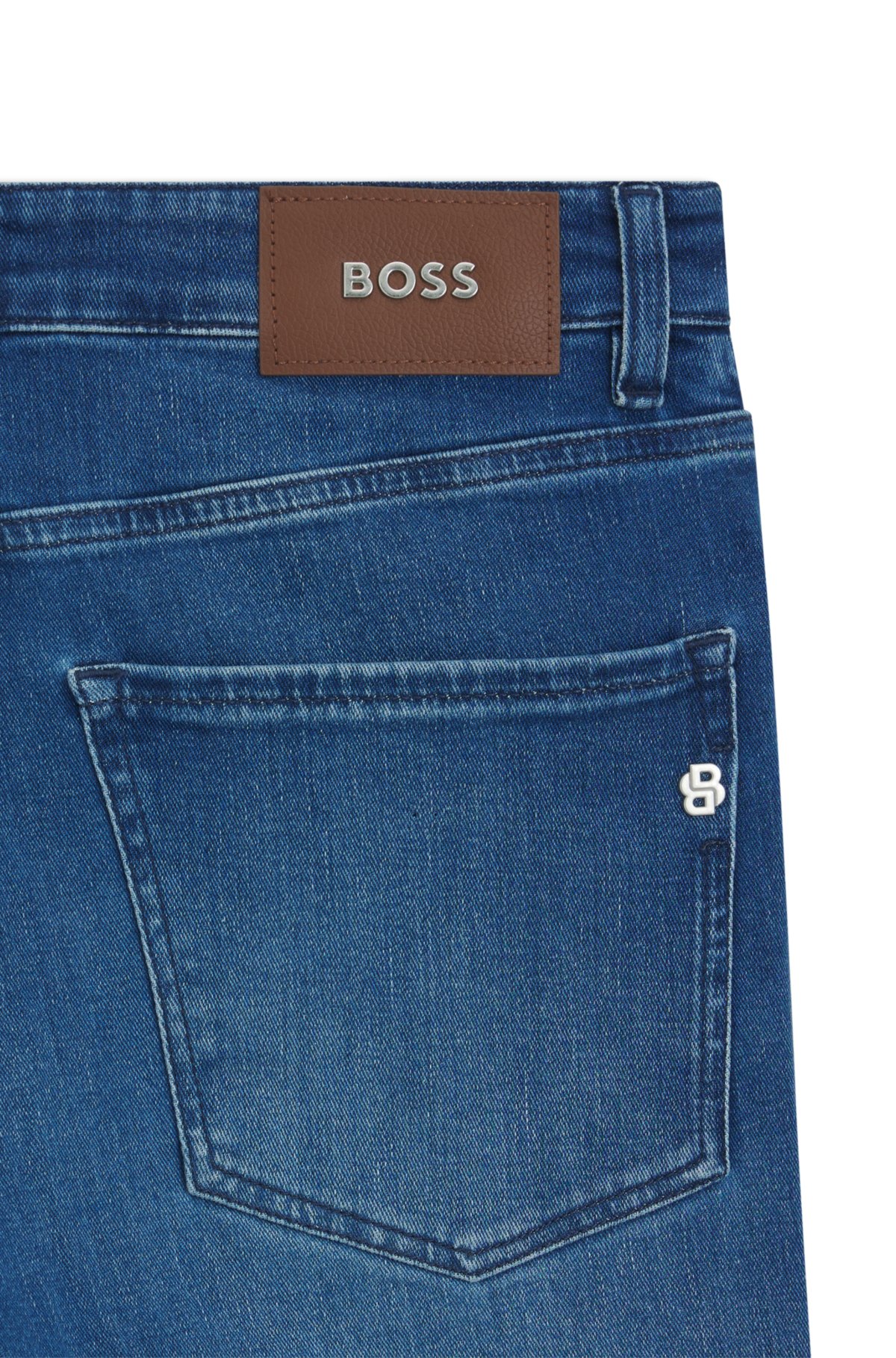 Pantalones vaqueros azules ajustados con tejido de denim de tacto a cachemira