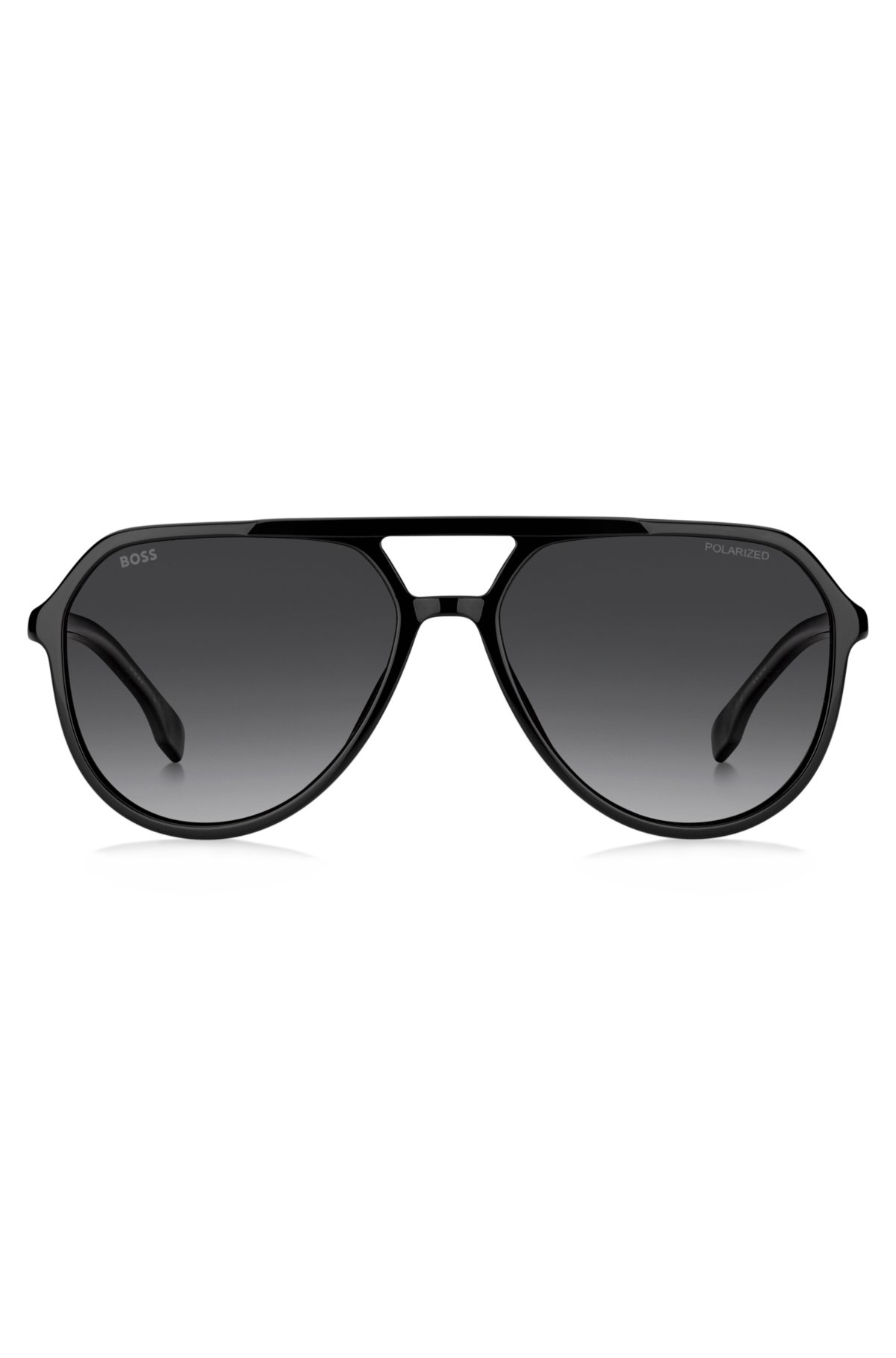 Gafas de sol negras con detalles metálicos del logotipo