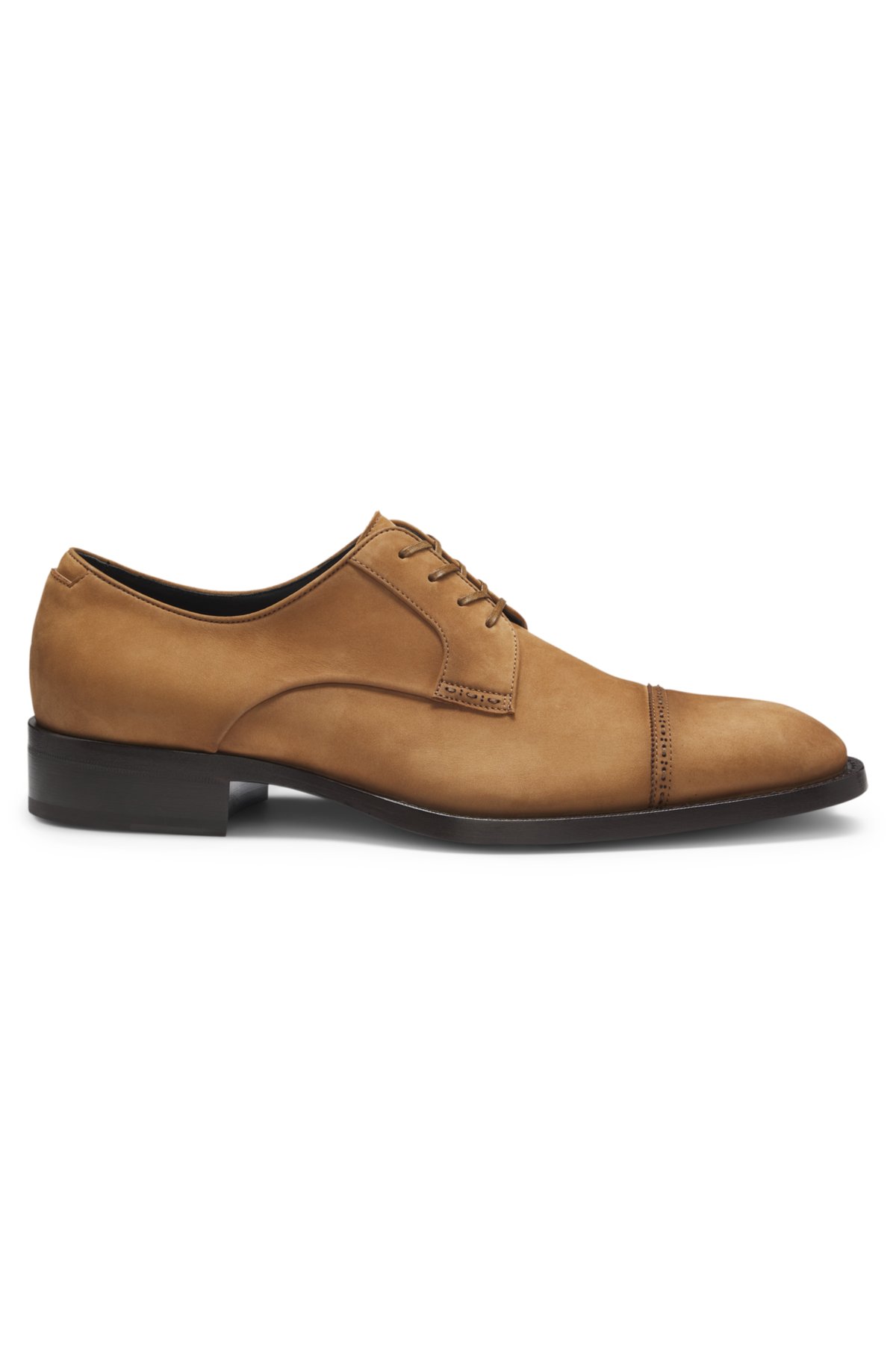 Zapatos Derby en ante con detalles cosidos